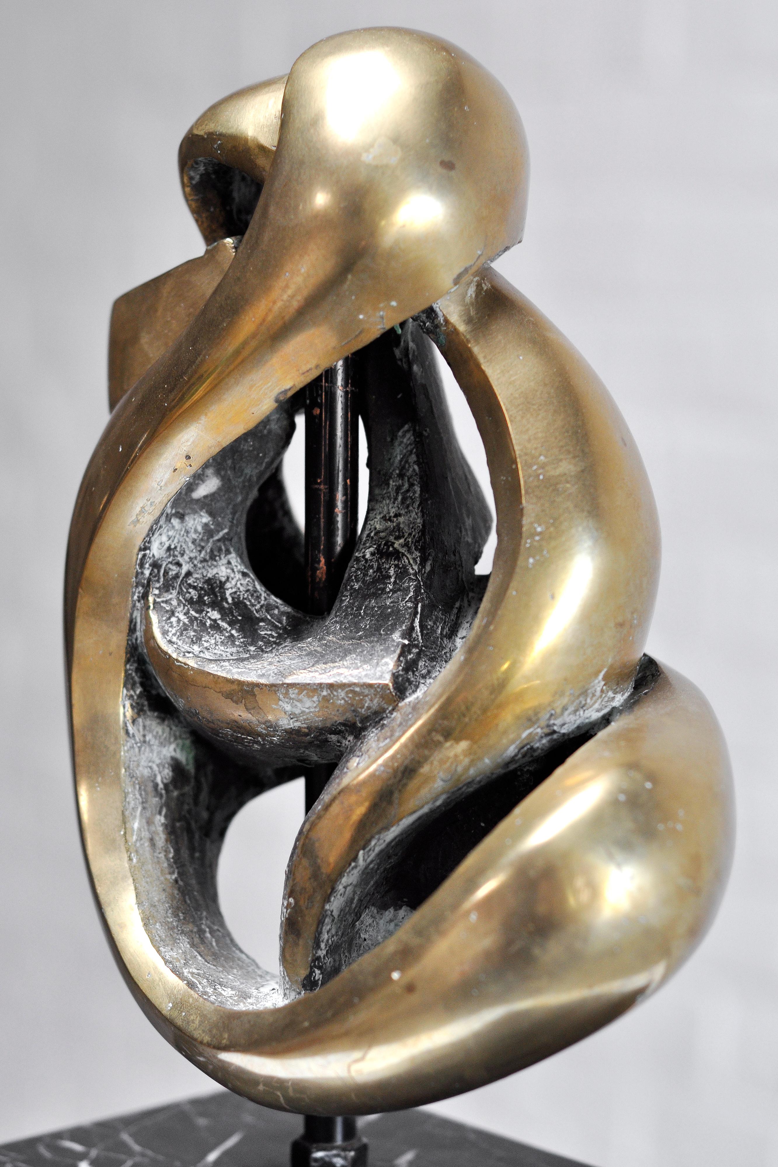 Bronze Abstract Modernist Sculpture in the Style of Jean-Pierre Ghysels, 1970's For Sale 2