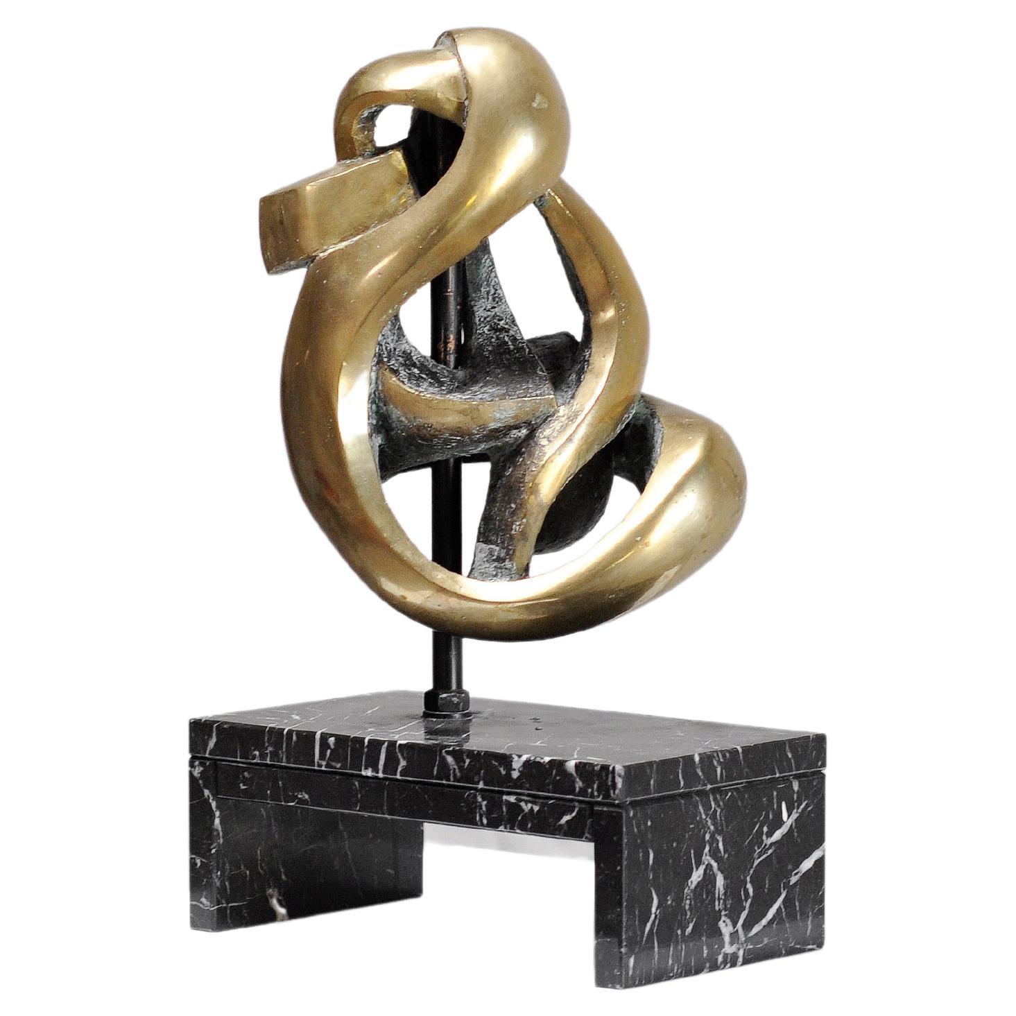 Bronze Abstract Modernist Sculpture in the Style of Jean-Pierre Ghysels, 1970's For Sale