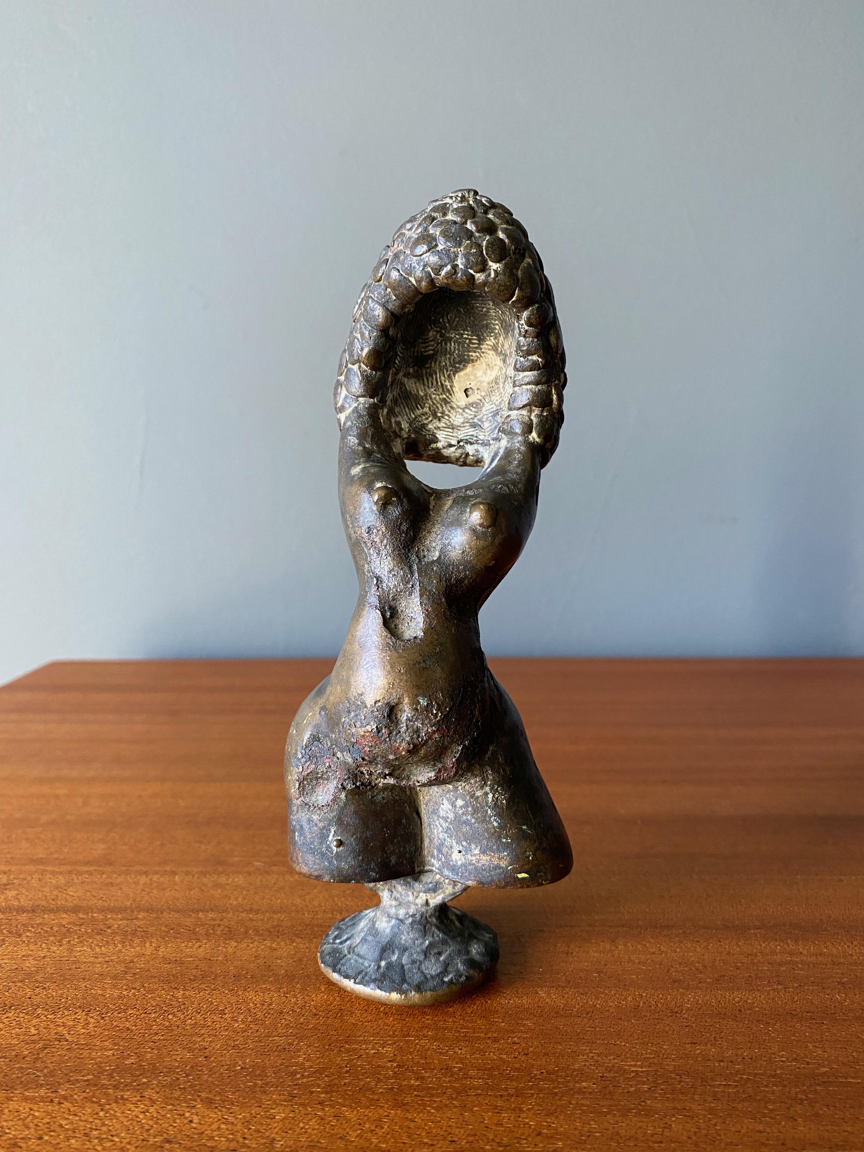 Mid-Century Modern Bronze Abstract Nude Sculpture For Sale