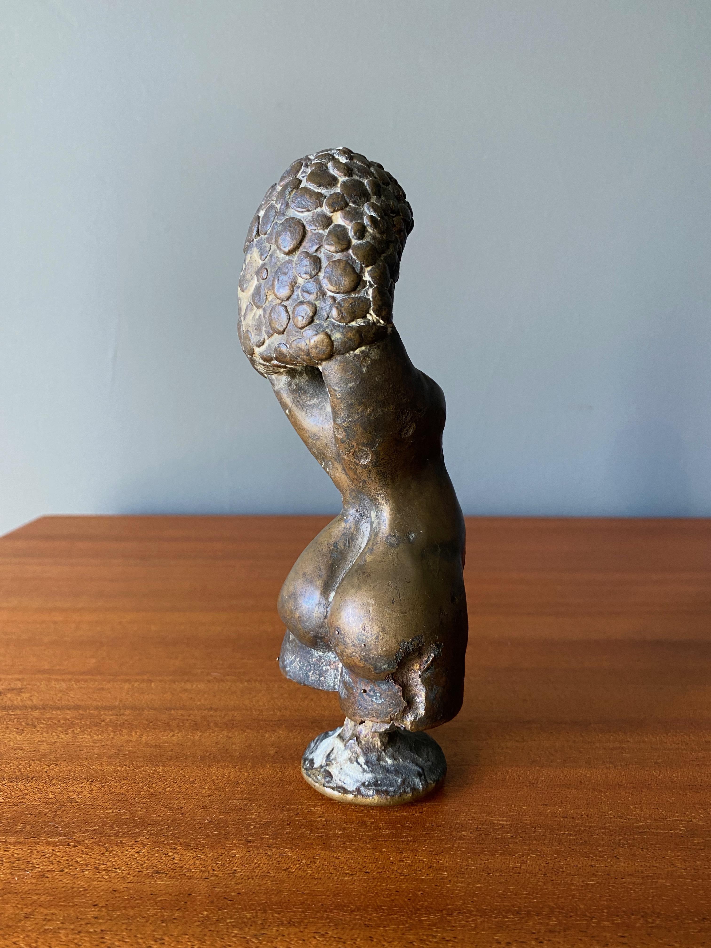 Hand-Crafted Bronze Abstract Nude Sculpture For Sale