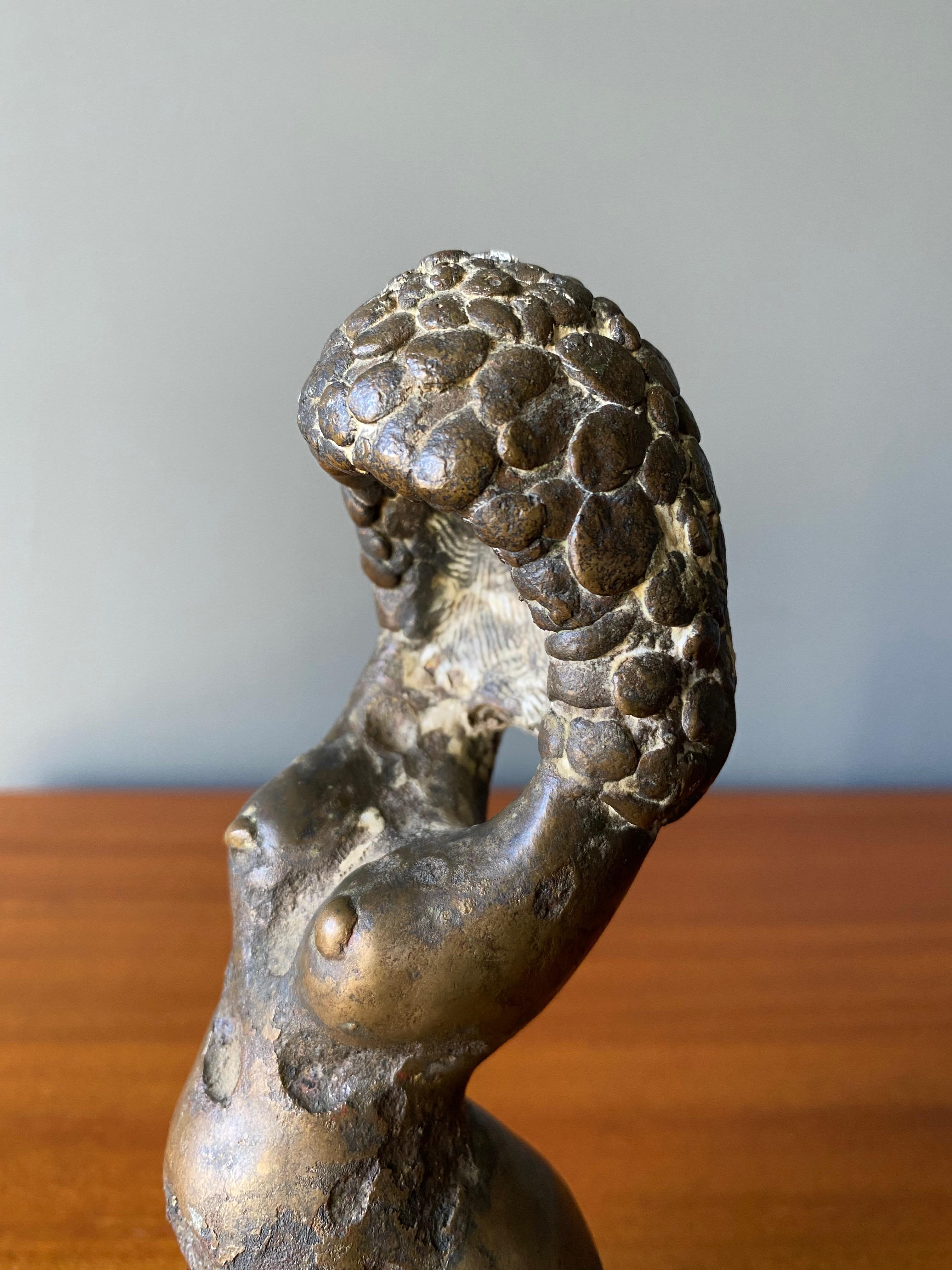 Abstrakte Akt-Skulptur aus Bronze im Zustand „Gut“ im Angebot in Costa Mesa, CA