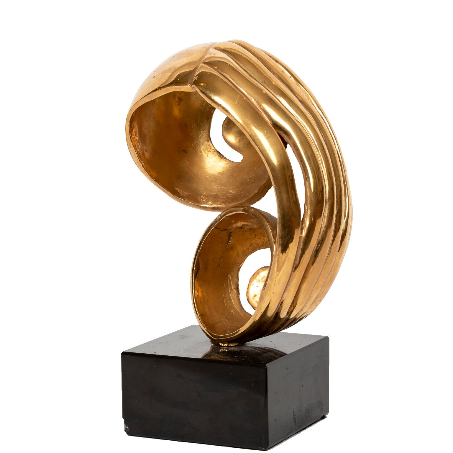 Cast Bronze Abstract on Stand by Jack Culiner