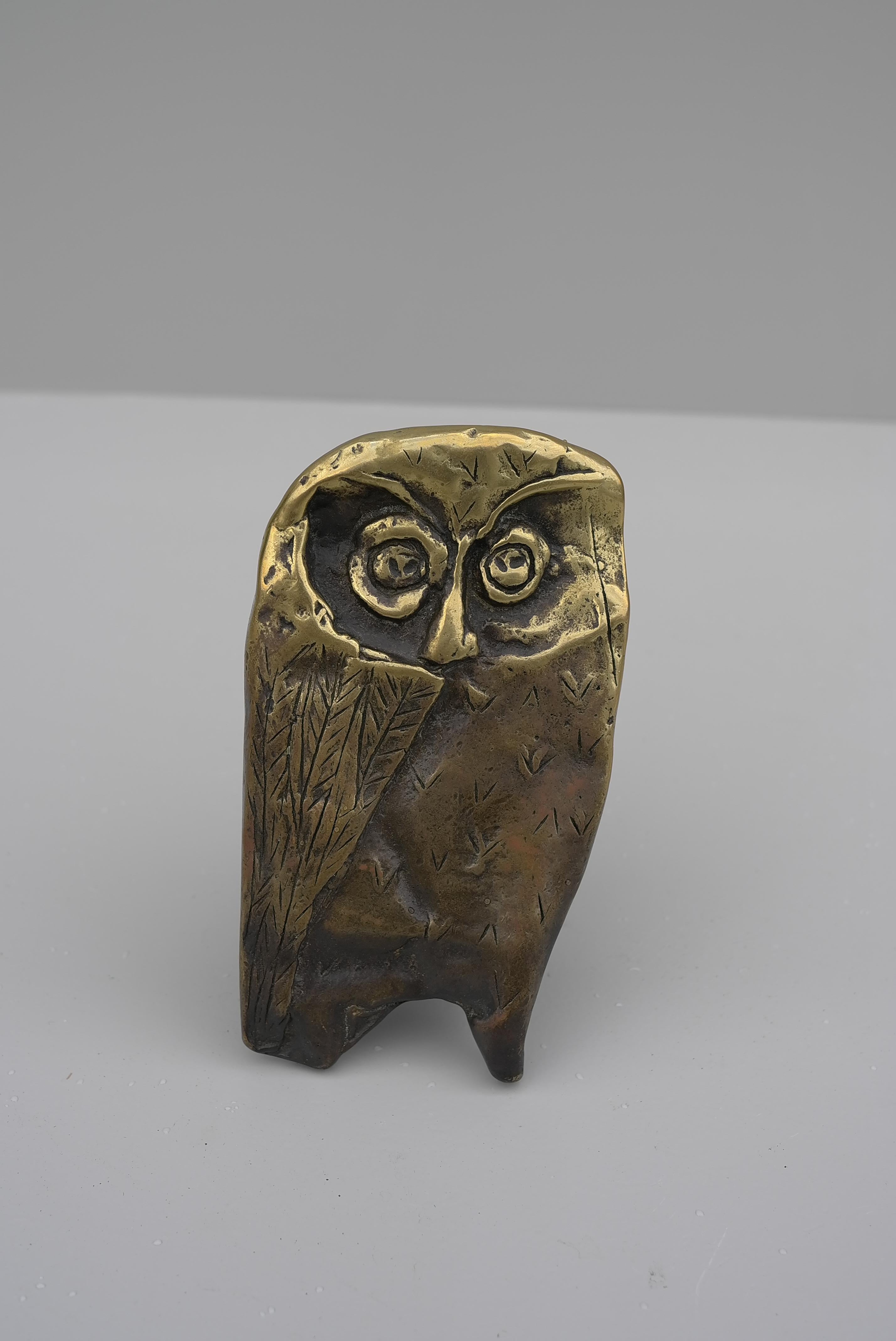 Mid-Century Modern Bronze Abstract Owl Door Handle , 1960s For Sale