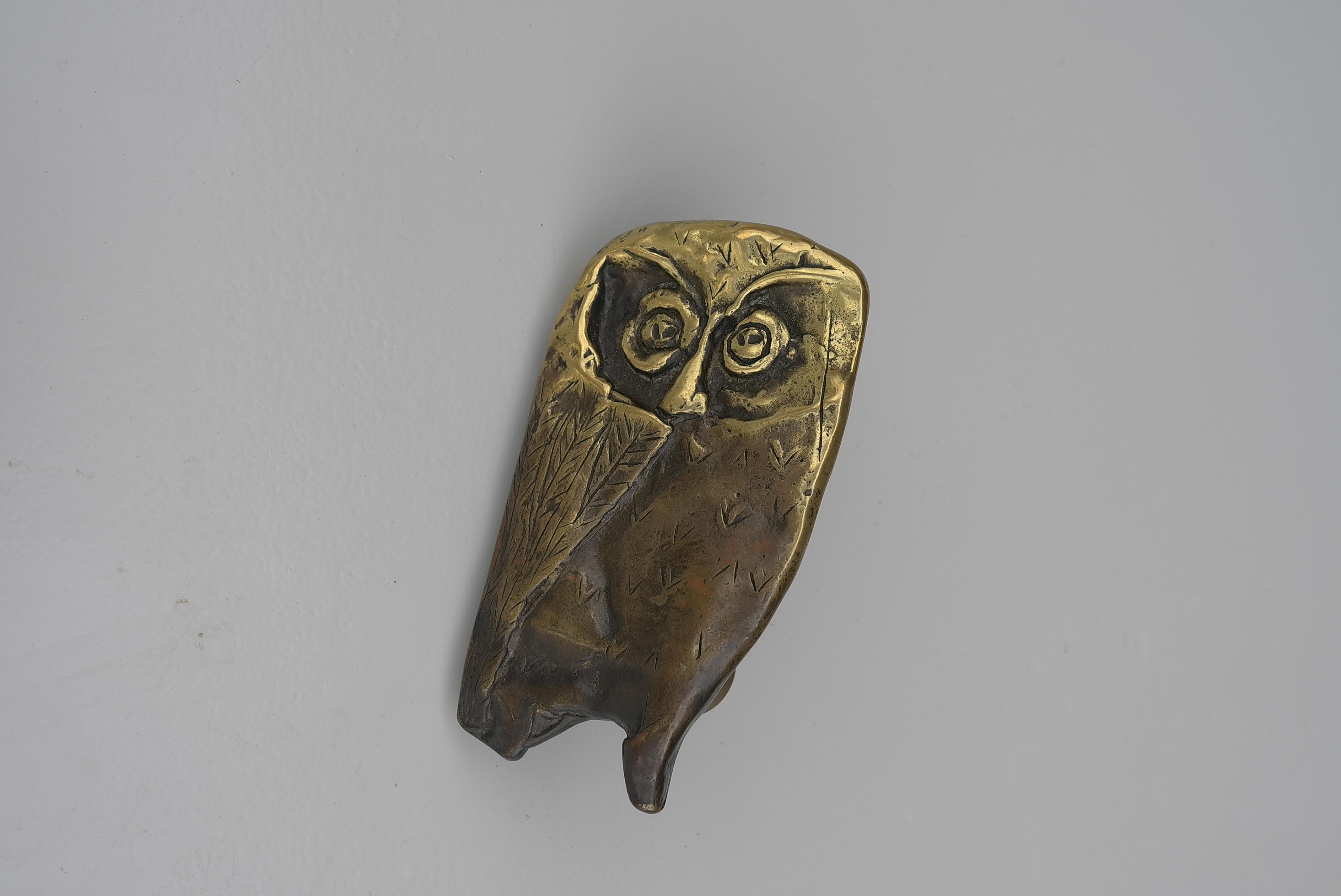 Italian Bronze Abstract Owl Door Handle , 1960s For Sale