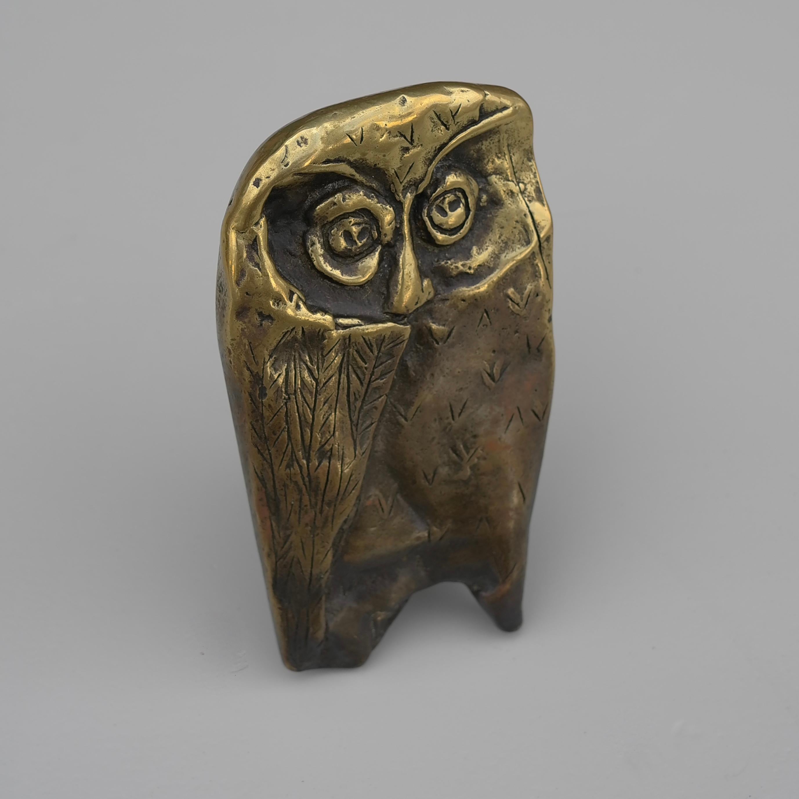 Mid-20th Century Bronze Abstract Owl Door Handle , 1960s For Sale