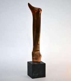 Bronze Abstract Sculpture Black Plinth by Neil Willis, England, 1970s