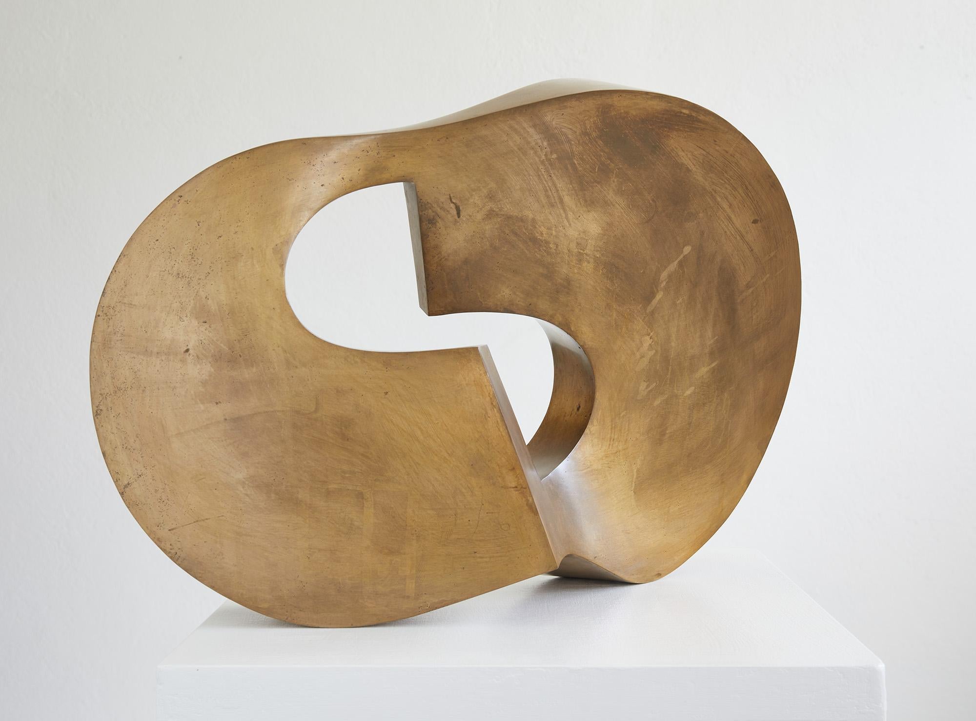 Escultura abstracta de bronce de André Ramseyer Suiza 1978 Moderno de mediados de siglo