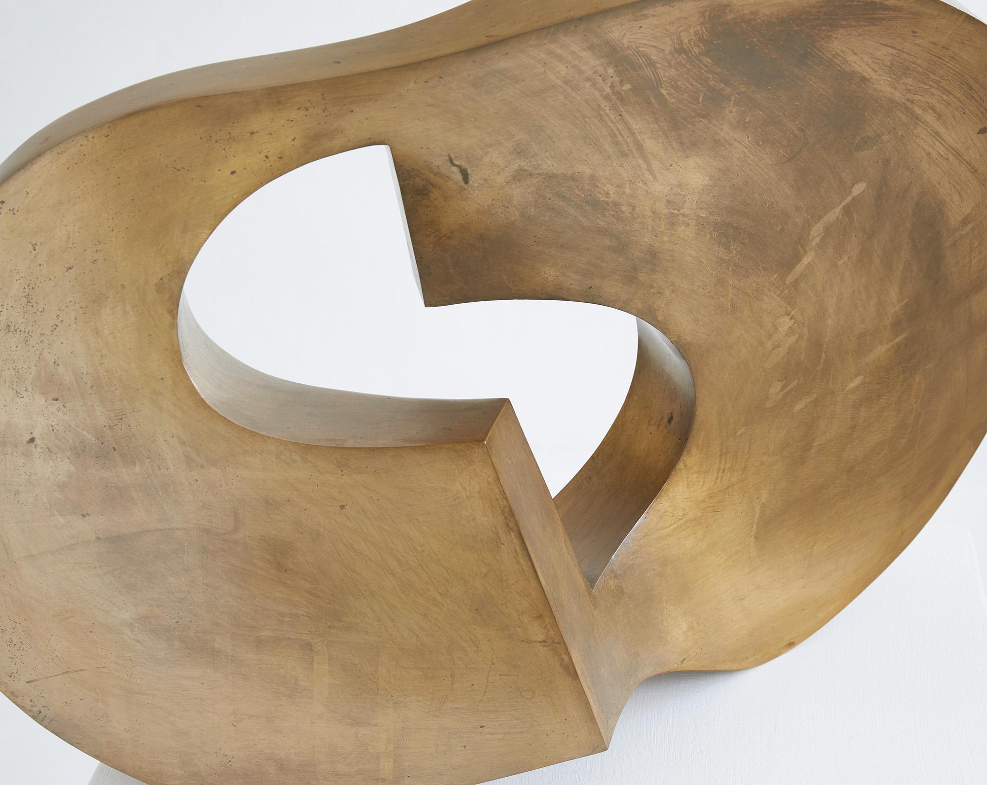 Escultura abstracta de bronce de André Ramseyer Suiza 1978 Suizo