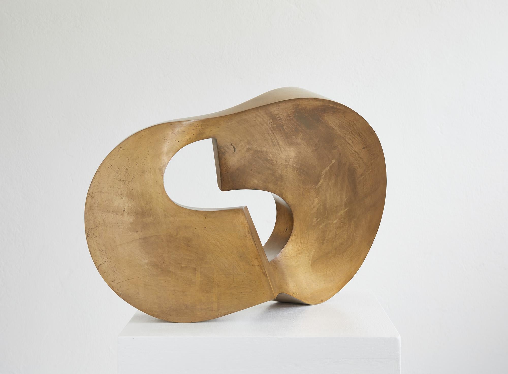 Escultura abstracta de bronce de André Ramseyer Suiza 1978 Vaciado