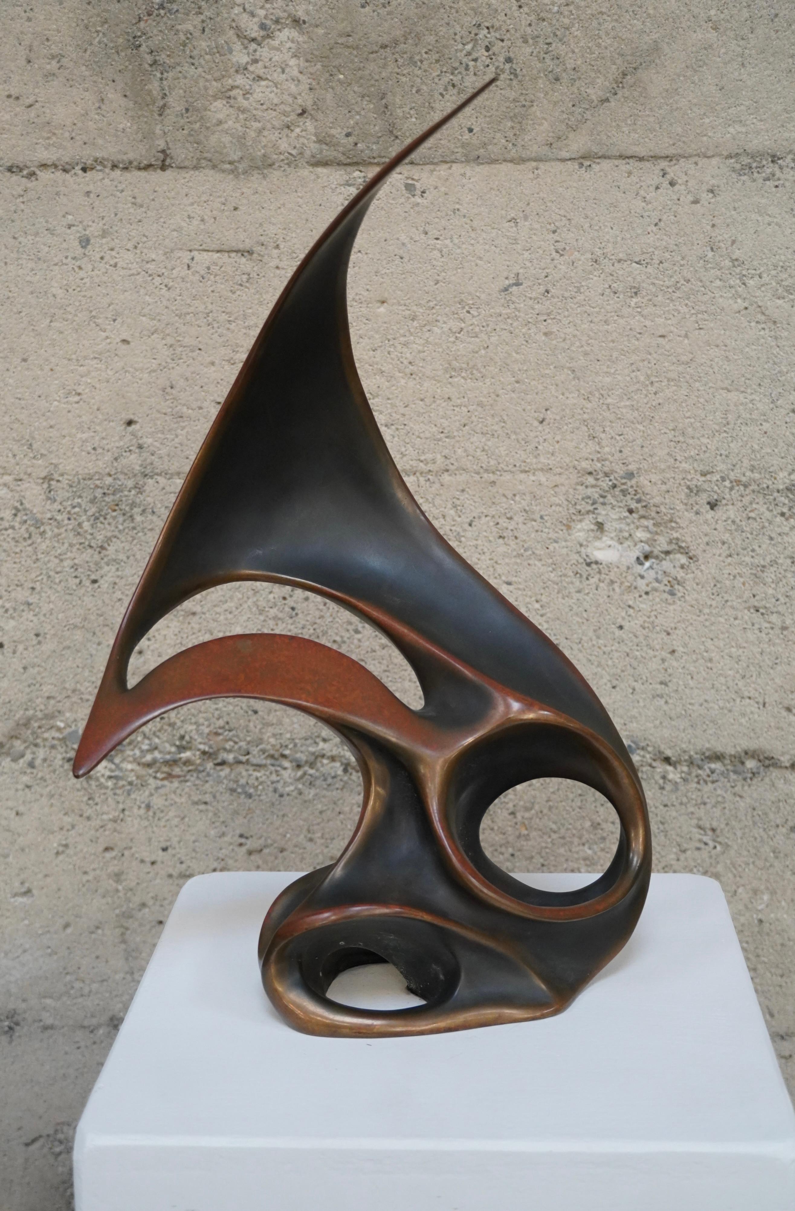 Bronze Abstract Sculpture by Bob Bennett circa 1970s Artists Proof One Off For Sale 4