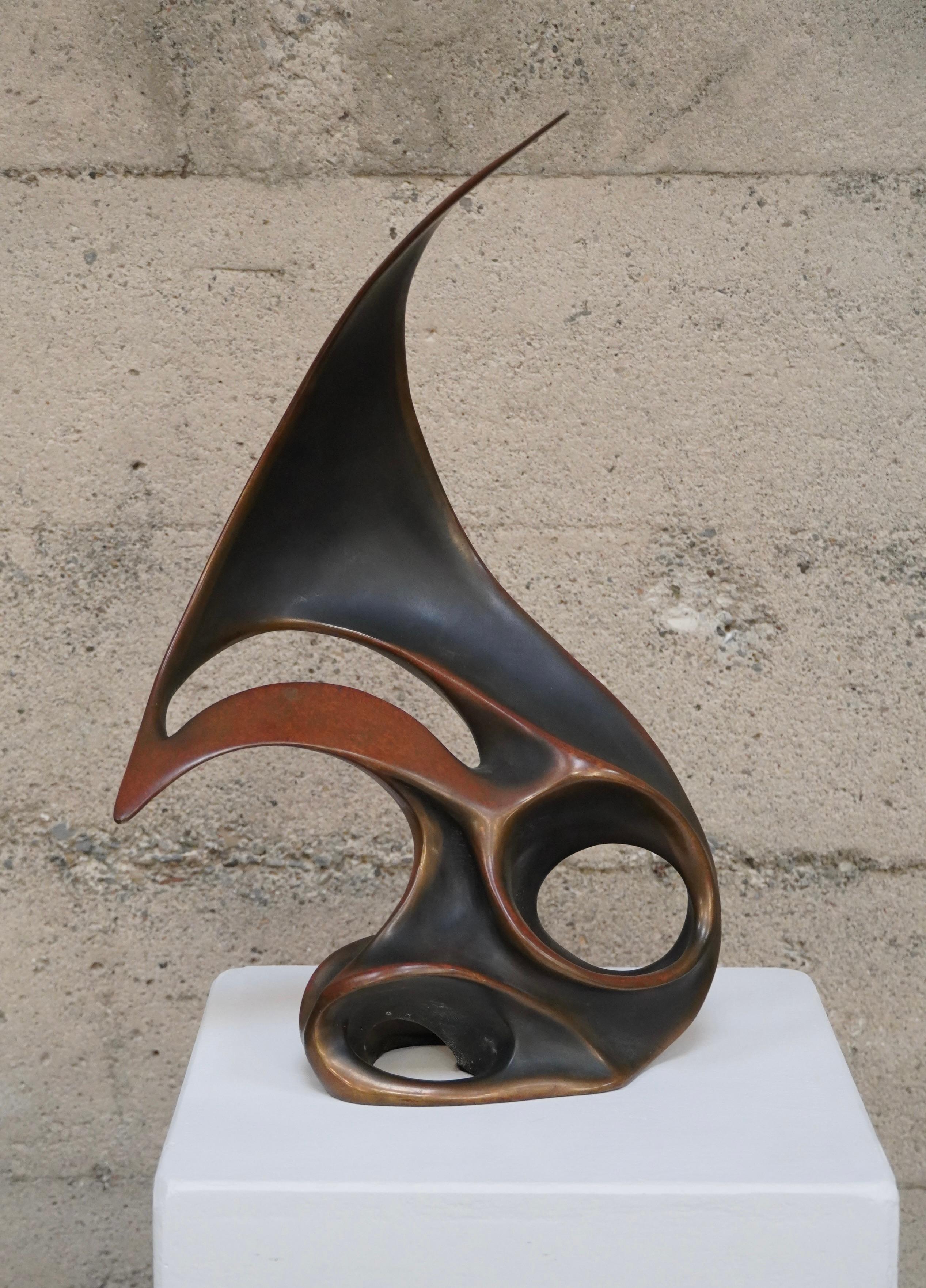 Mid-Century Modern Bronze Abstract Sculpture by Bob Bennett circa 1970s Artists Proof One Off For Sale