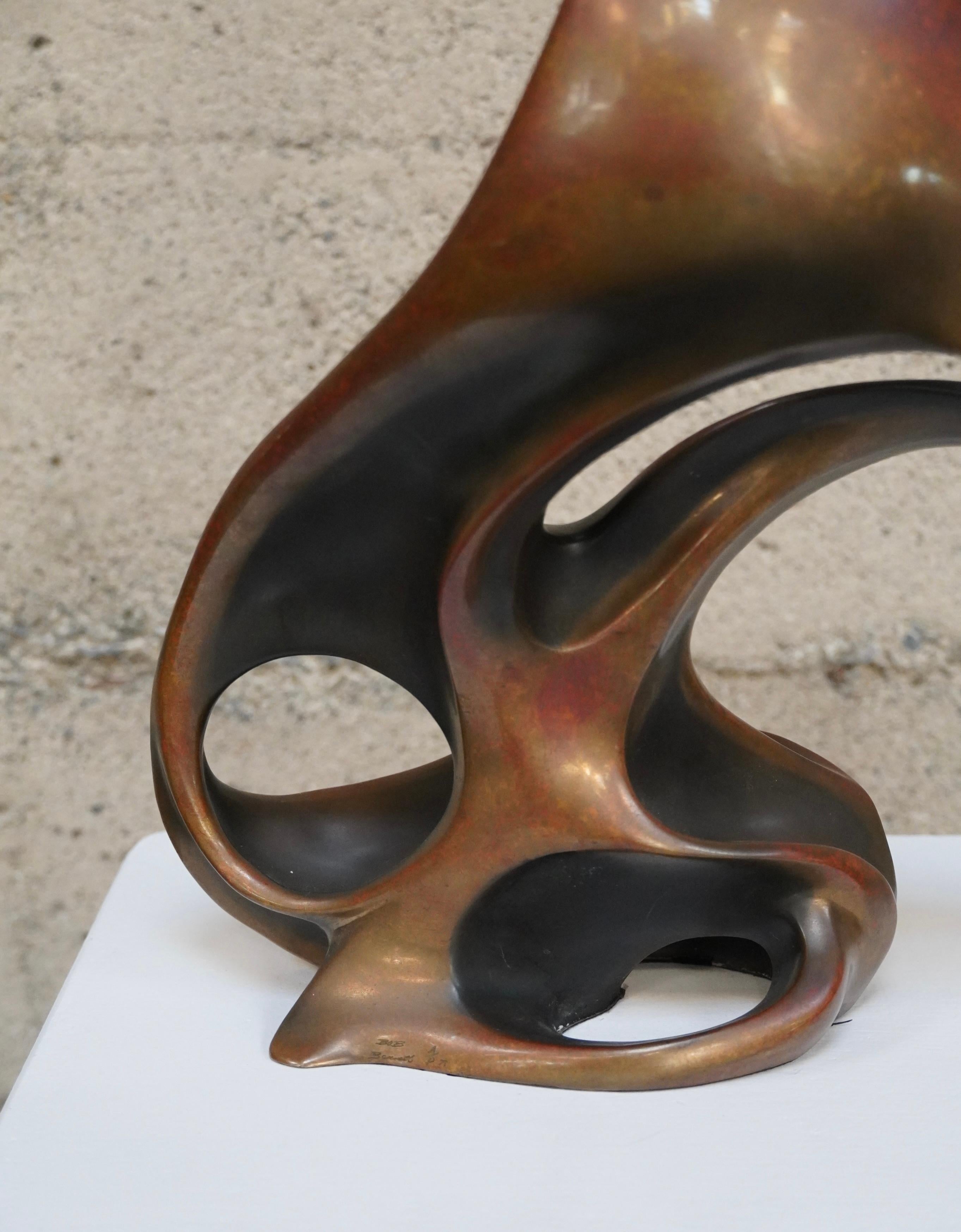 Late 20th Century Bronze Abstract Sculpture by Bob Bennett circa 1970s Artists Proof One Off For Sale