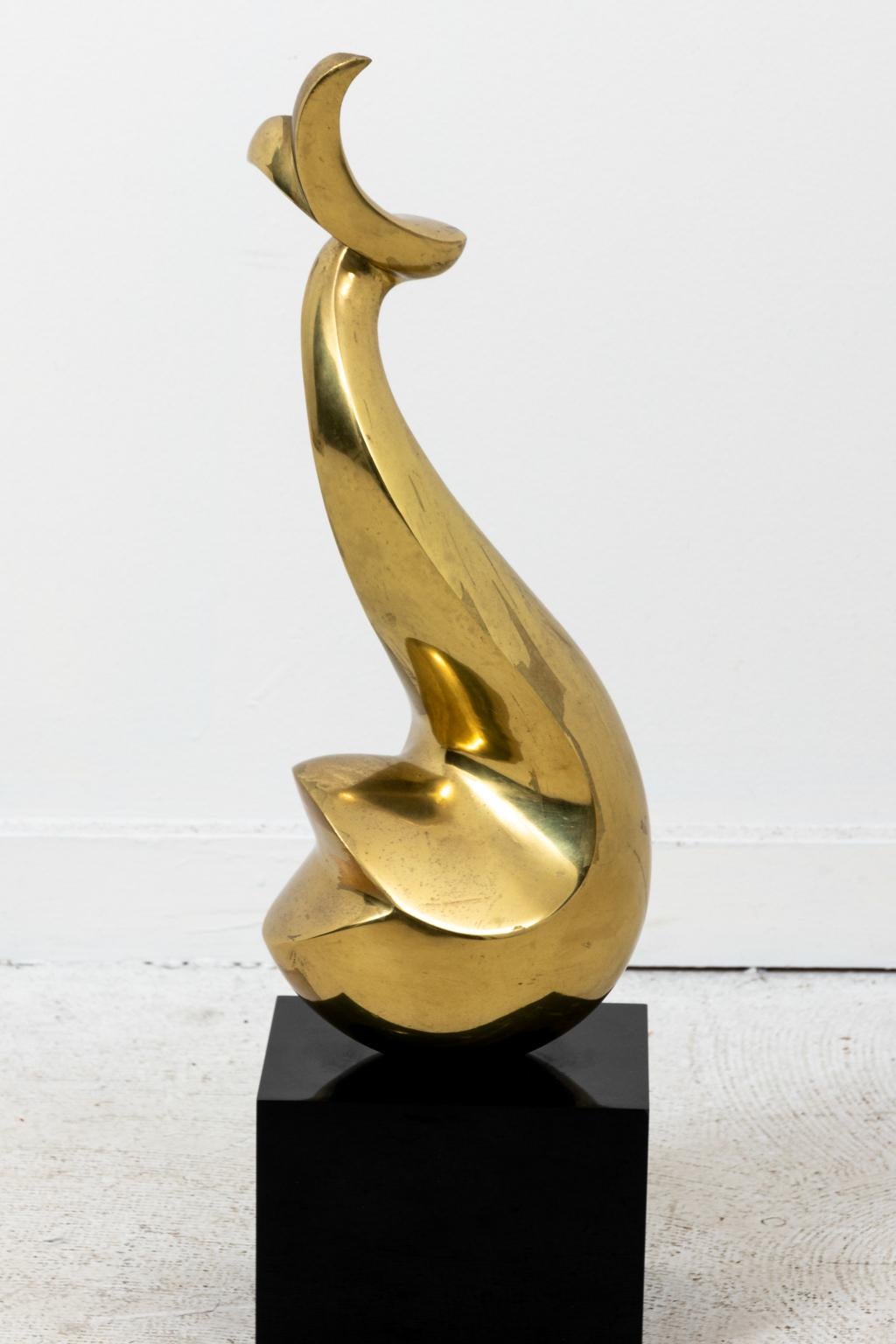 Mid-Century Modern Bronze Abstract Sculpture by Philippe Jean