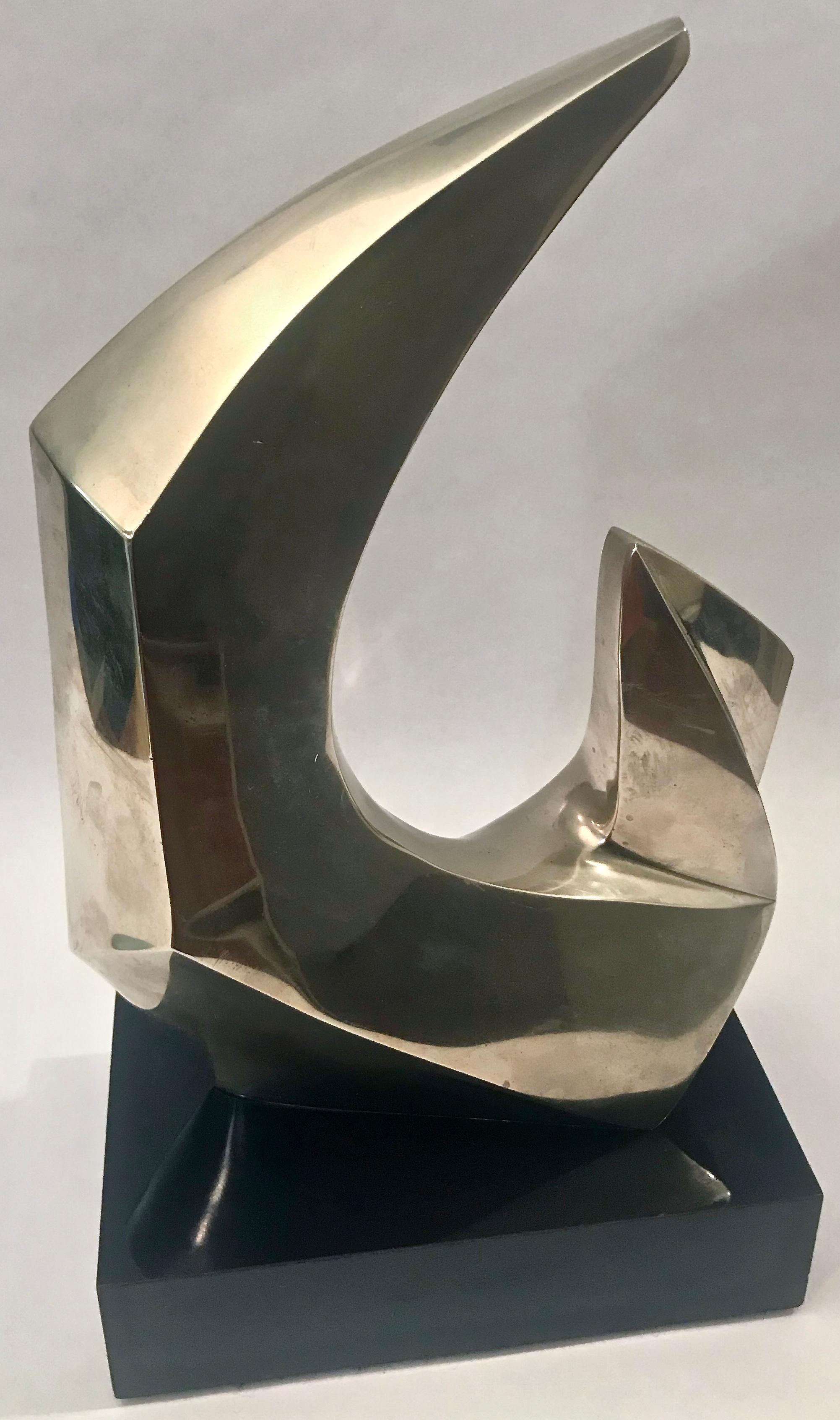 Bronze Abstract Sculpture by Seymour Meyer In Good Condition For Sale In Lake Success, NY