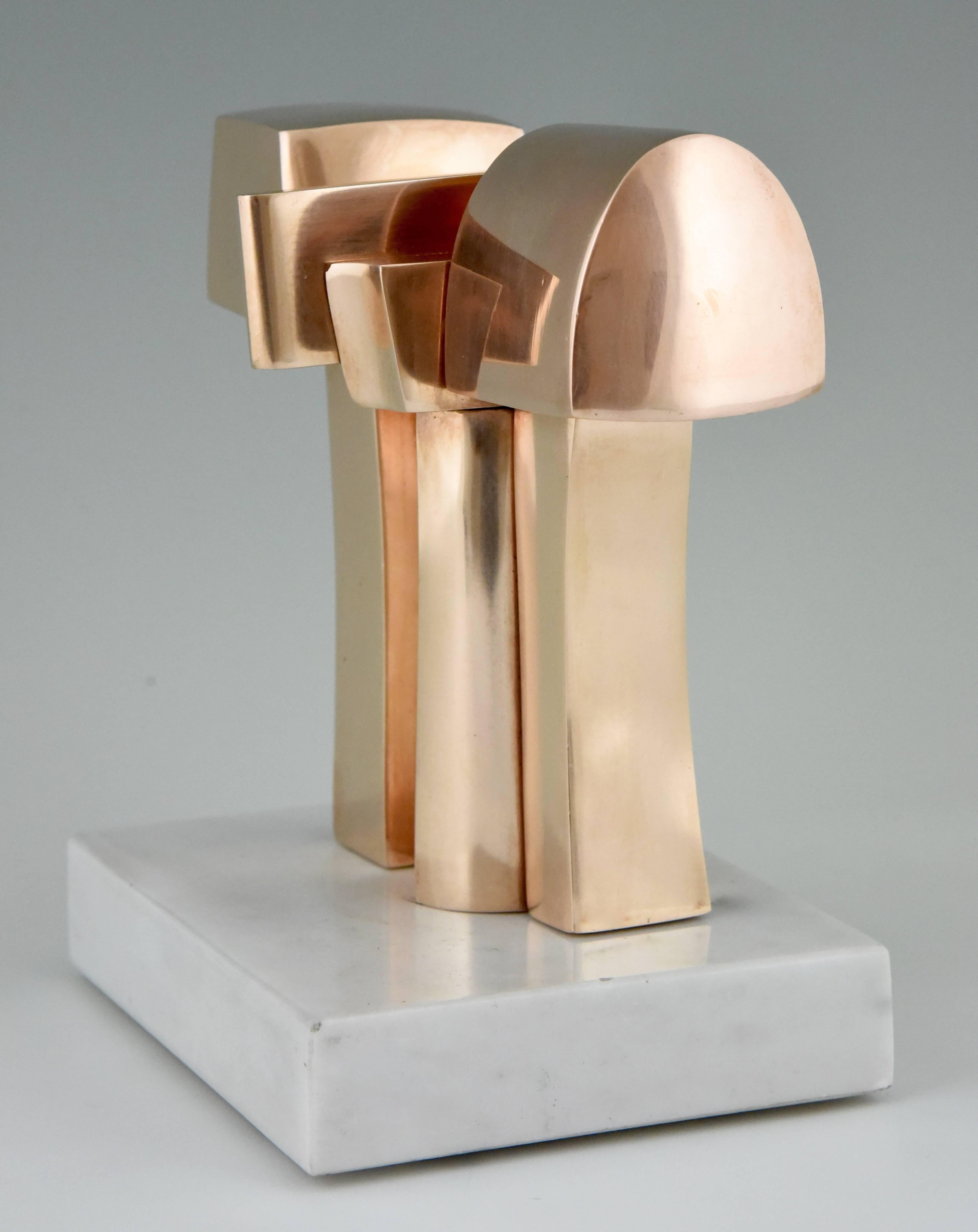 Spanish Bronze Abstract Sculpture José Luis Sanchez Mid-Century Modern, 1970