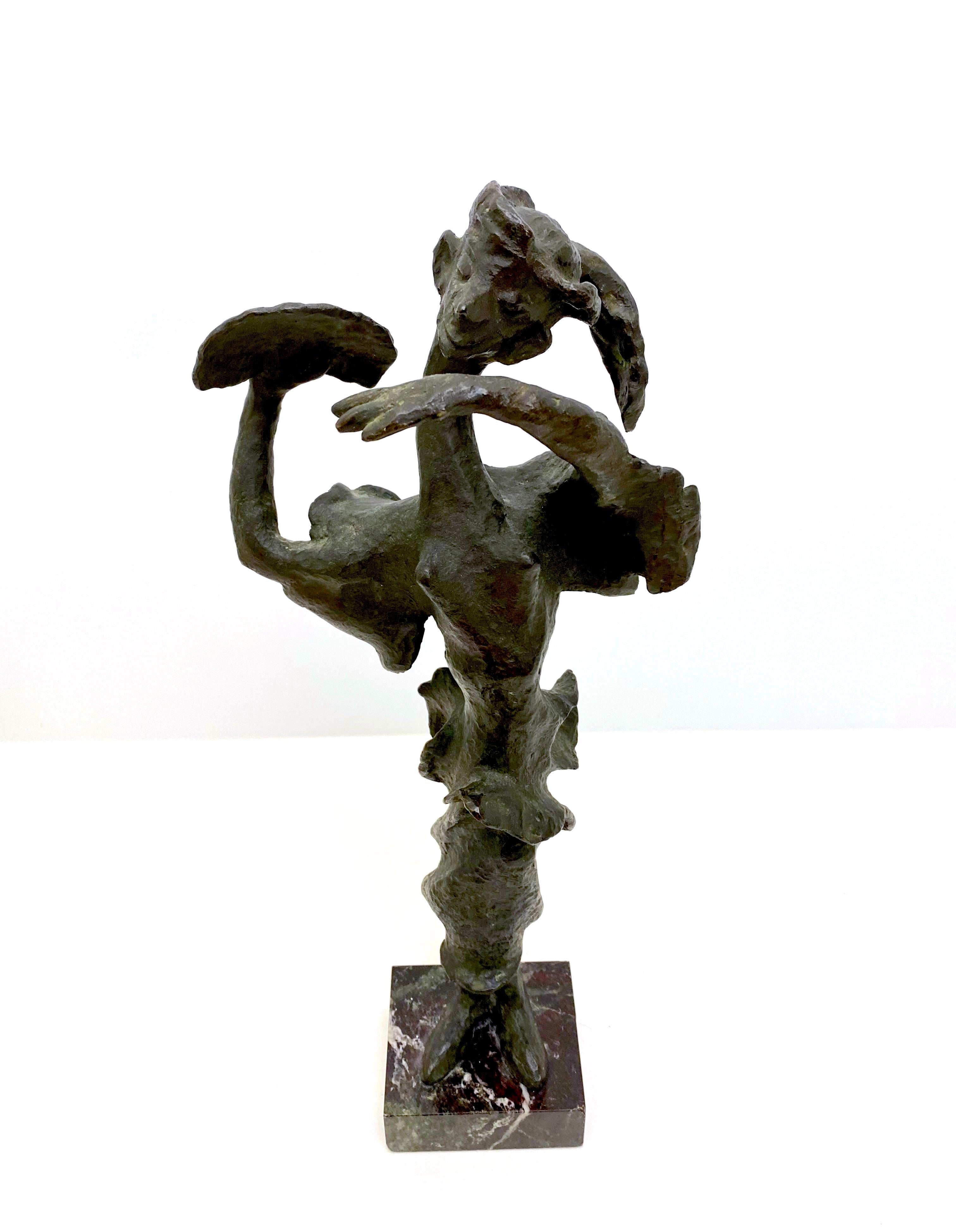 Bronze Abstract Sculpture of a Woman Holding a Fan   In Good Condition For Sale In New York, NY