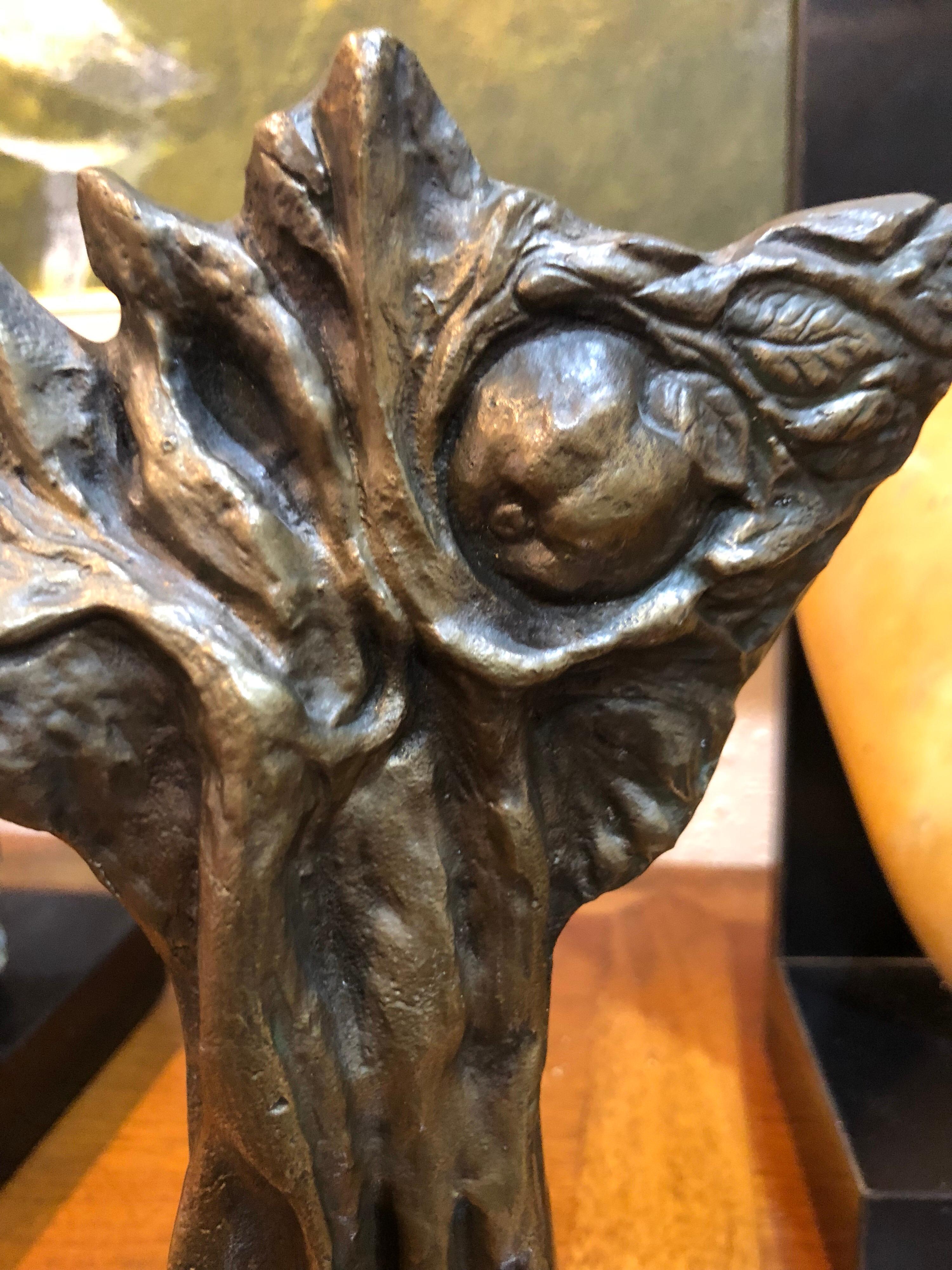 Bronze Abstract Sculpture of an Apple Tree In Good Condition In Redding, CT