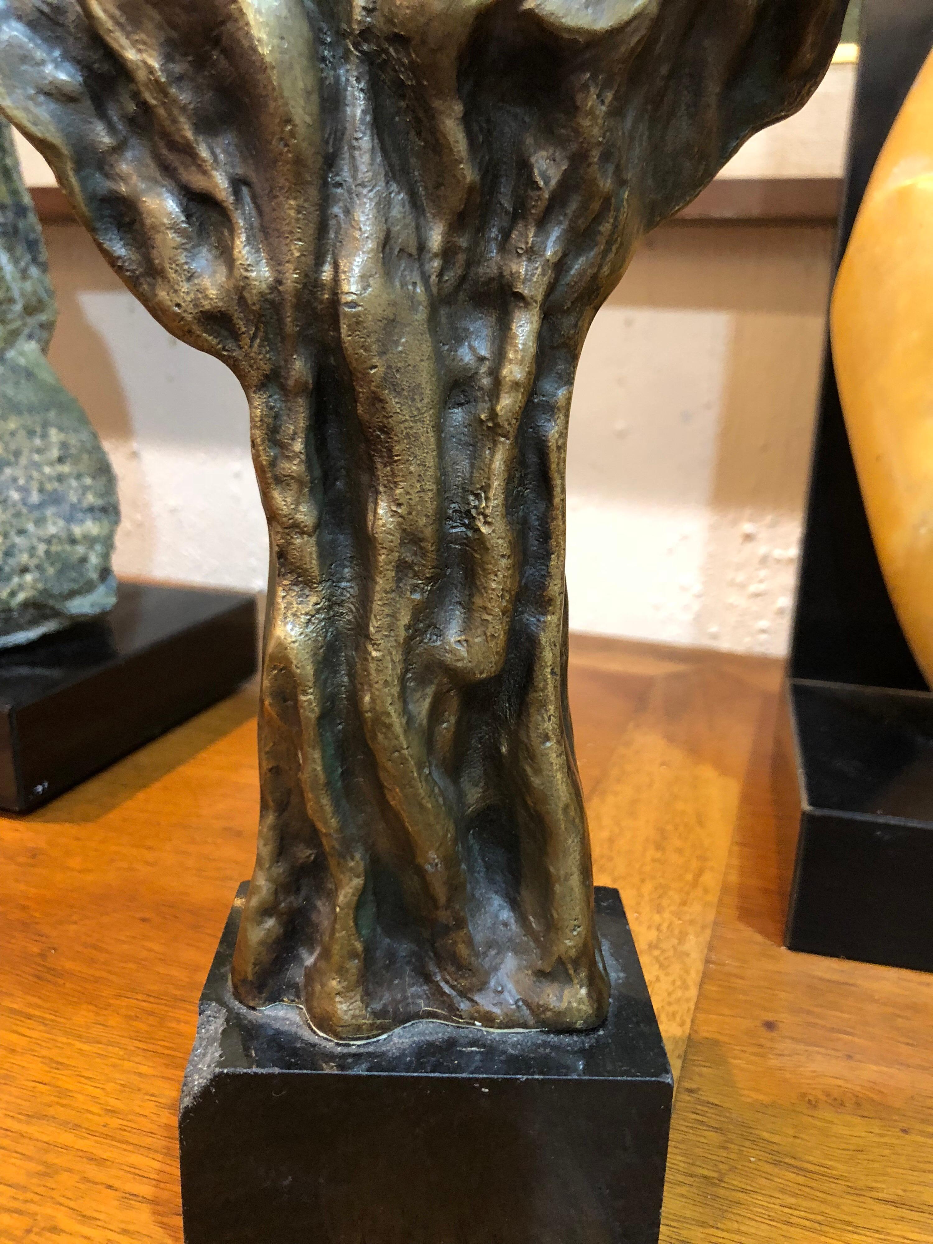 Early 20th Century Bronze Abstract Sculpture of an Apple Tree