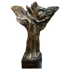 Bronze Abstract Sculpture of an Apple Tree