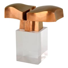 Bronze Abstract Sculpture on Plexiglass Base by Jose Luis Sanchez Numbered 1970