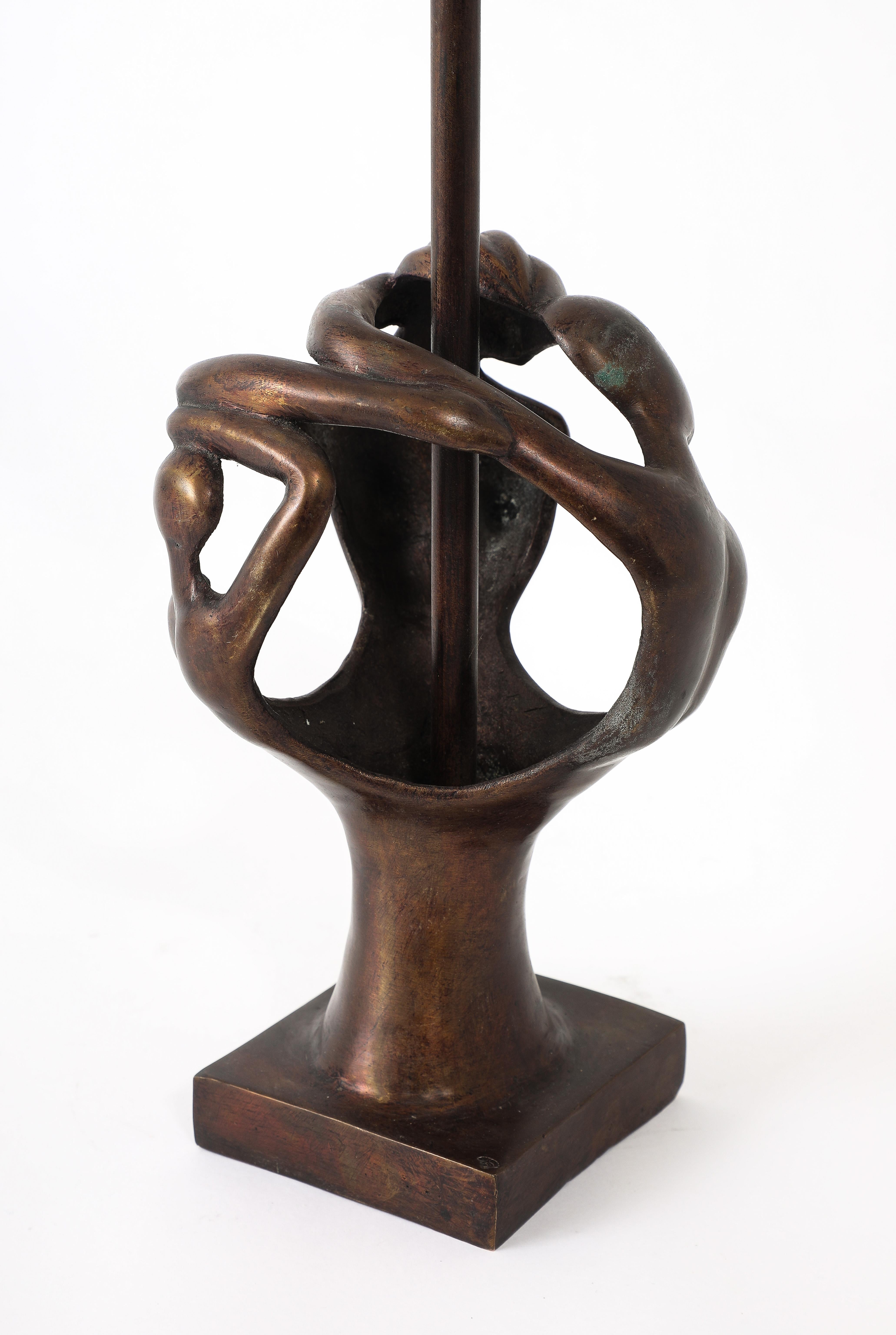 Bronze Abstract Table Lamp, France 1950's For Sale 6