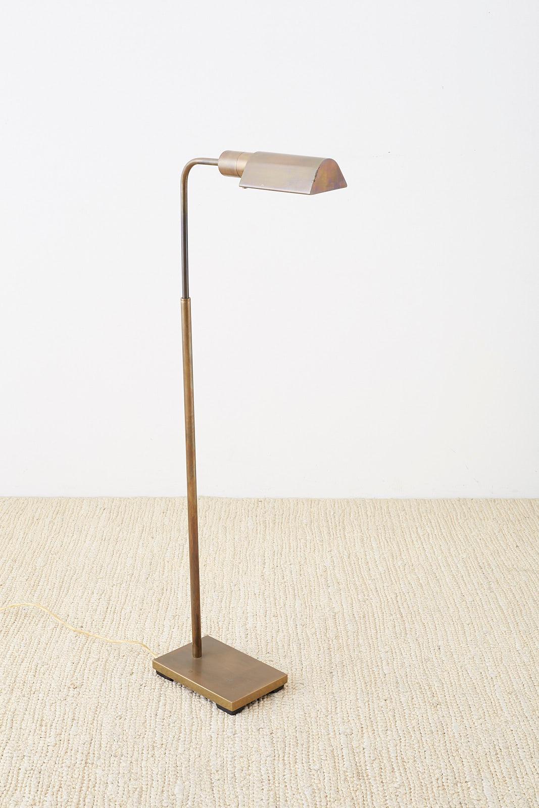 Bronze Adjustable Pharmacy Floor Lamp Attributed to Casella 2
