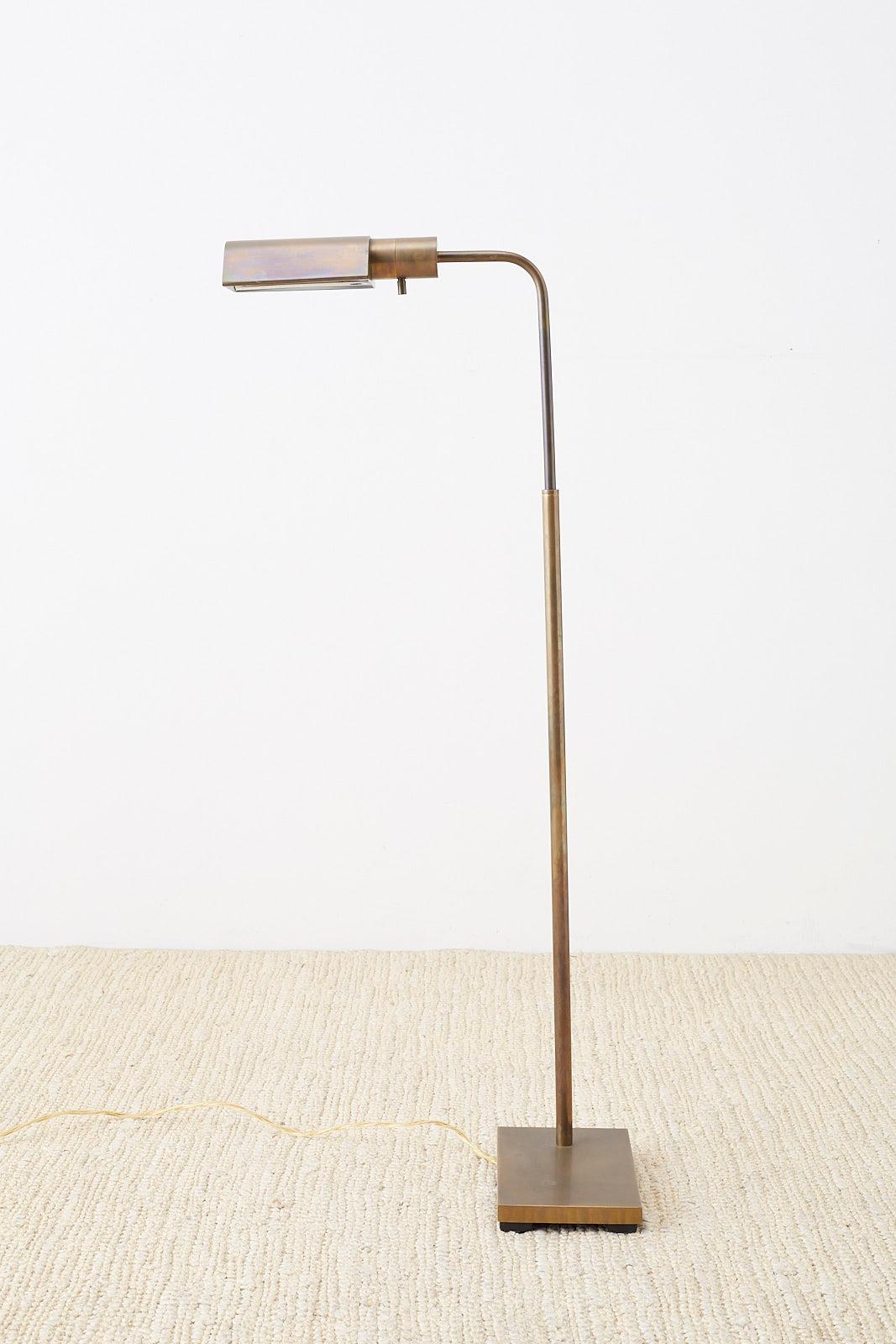 Bronze Adjustable Pharmacy Floor Lamp Attributed to Casella 6