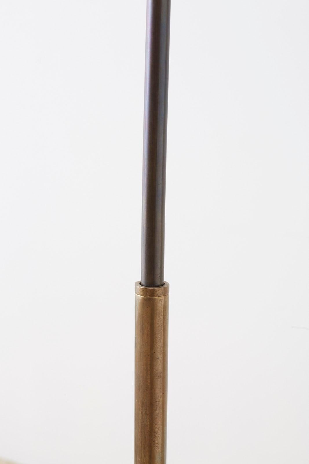 Hand-Crafted Bronze Adjustable Pharmacy Floor Lamp Attributed to Casella