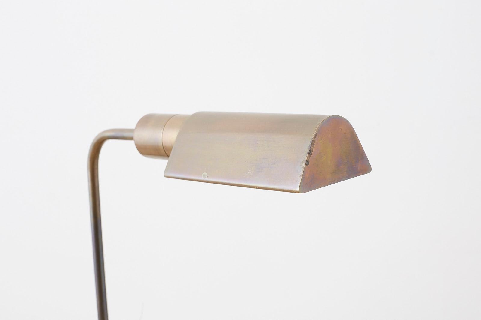 Iron Bronze Adjustable Pharmacy Floor Lamp Attributed to Casella