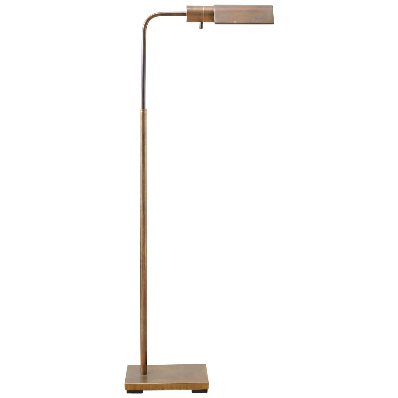 Bronze Adjustable Pharmacy Floor Lamp Attributed to Casella
