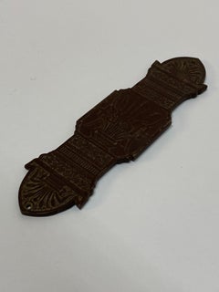 Brass Aesthetic Movement Bulrush and Floral Push Plate