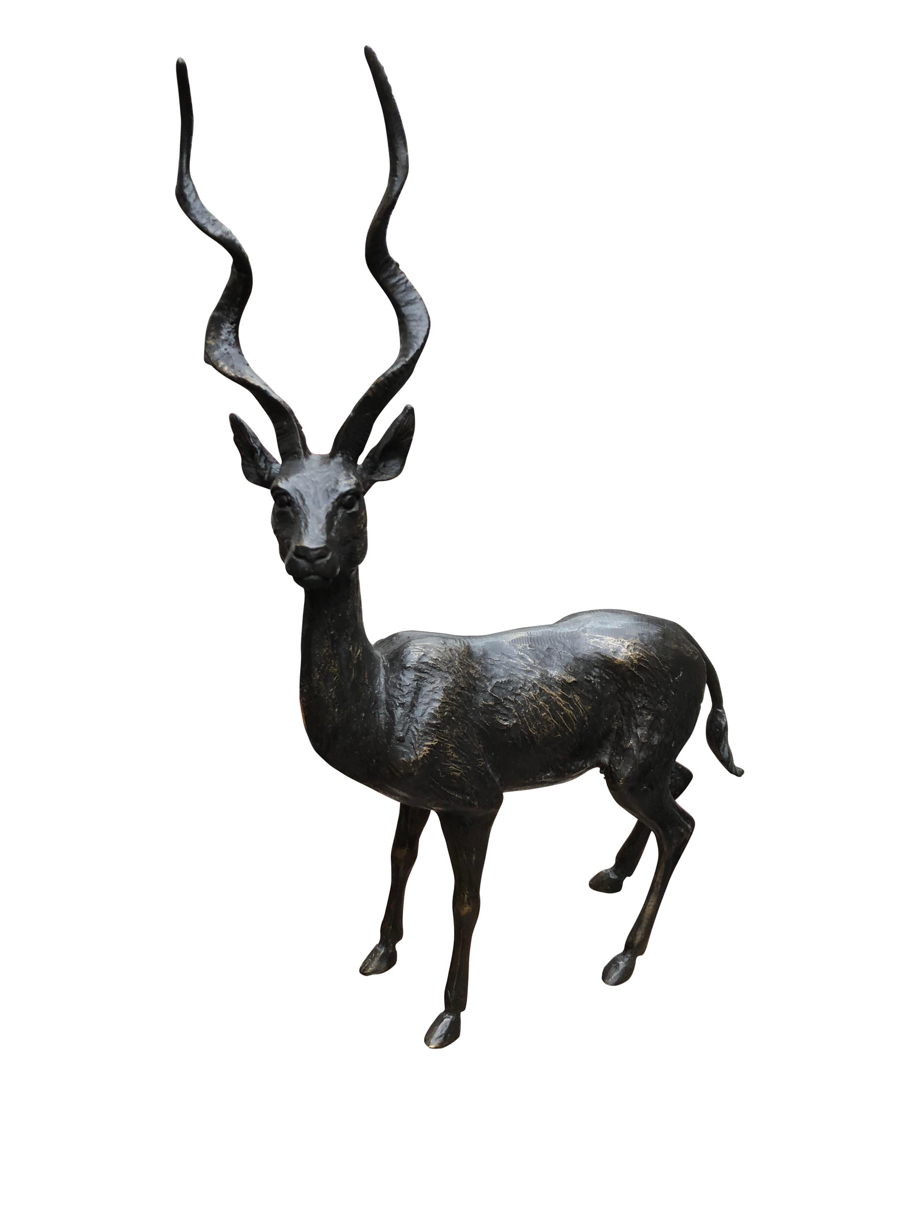 French Bronze African Antelope Adax Tribal Art, 20th Century For Sale