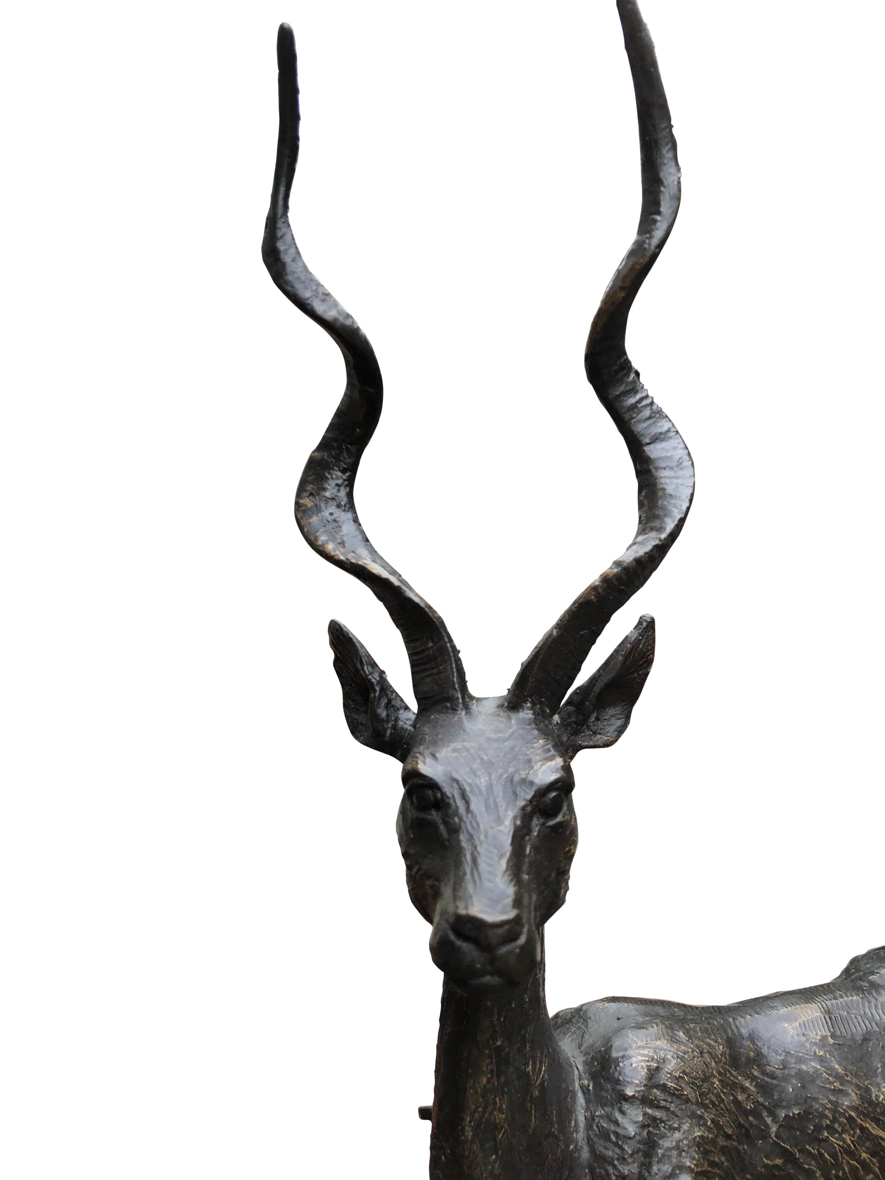 Bronze African Antelope Adax Tribal Art, 20th Century In Excellent Condition For Sale In London, GB