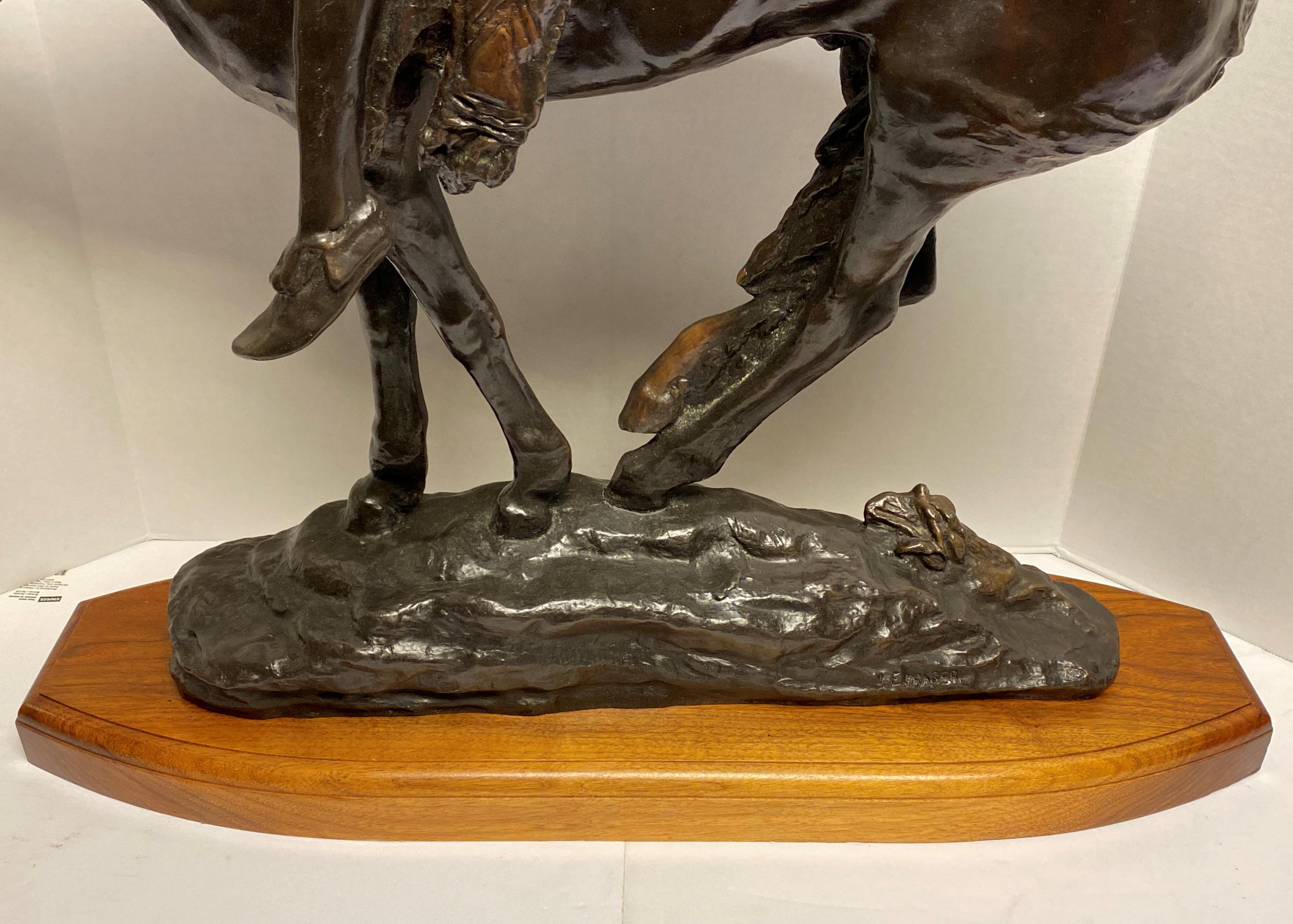 Nord-américain Bronze d'après James Earl Fraser (1876-1953) Intitulé End of the Trail  en vente