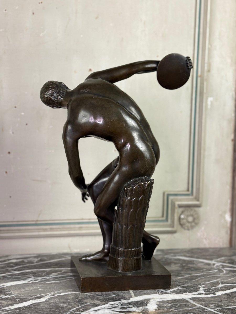 Bronze After The Antique, The Discobolus, 19th Century In Excellent Condition For Sale In Honnelles, WHT