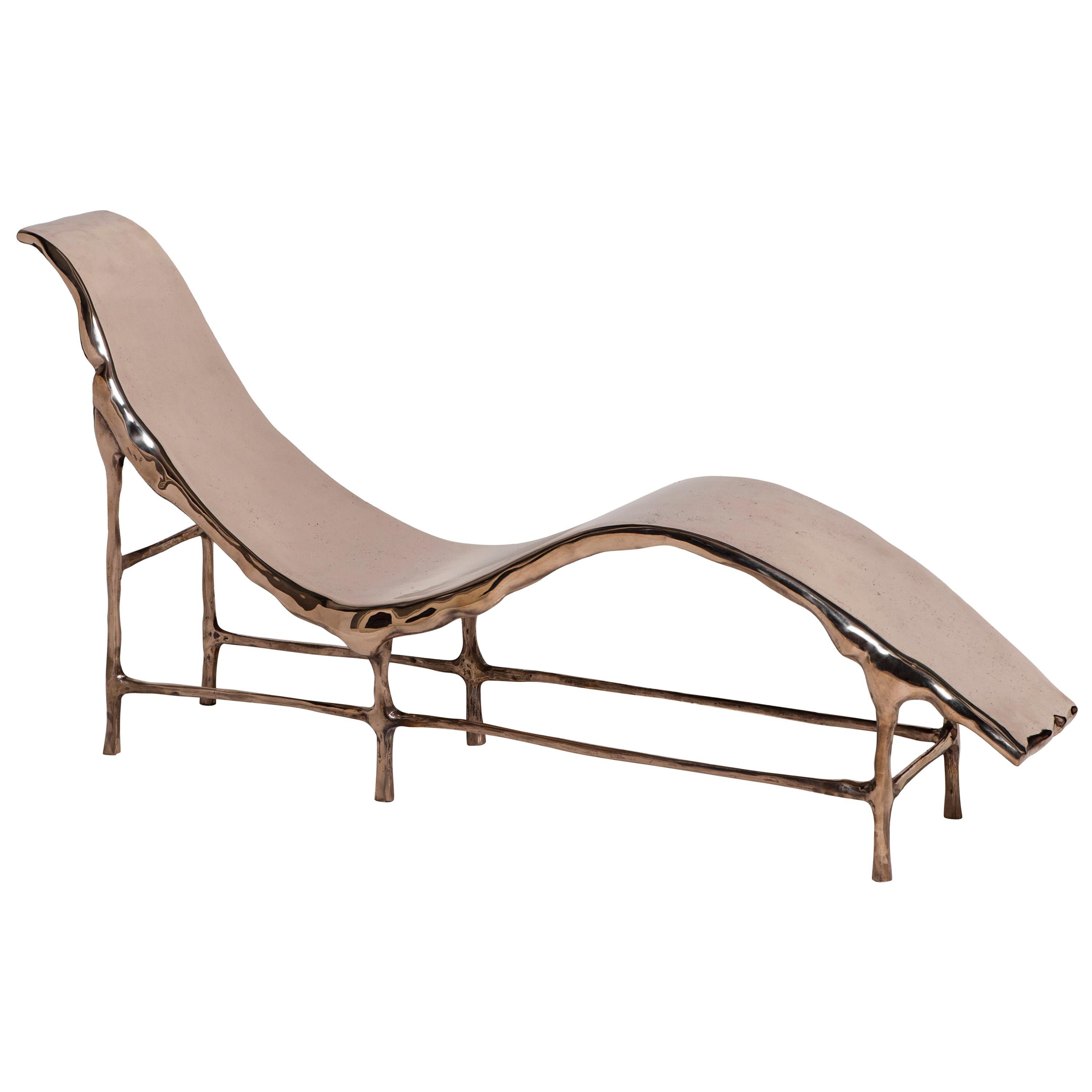 Bronze Age Chaise Longue, Solid bronze, 2014, 1/3  For Sale