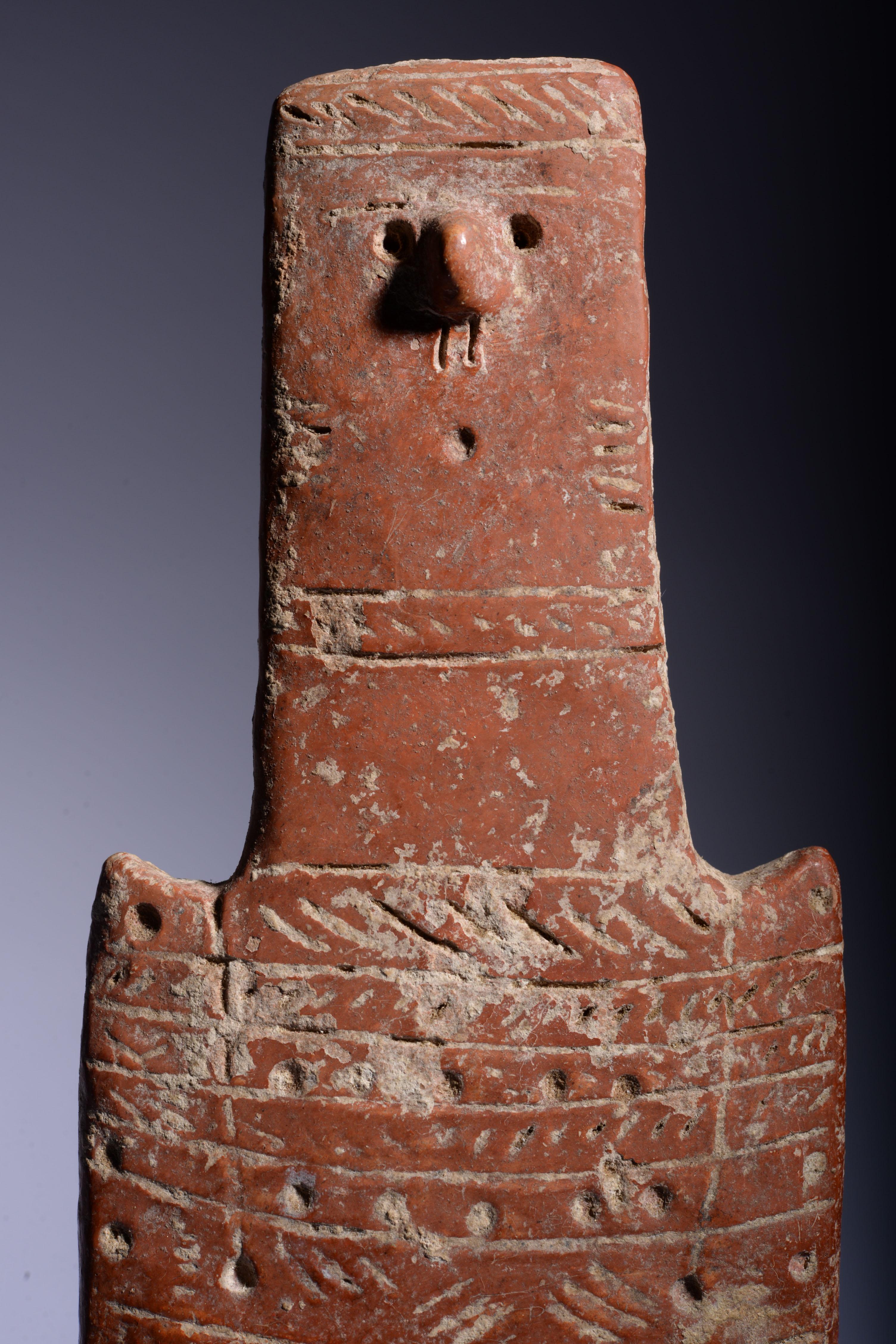 Terracotta Bronze Age Cypriot Plank Idol For Sale