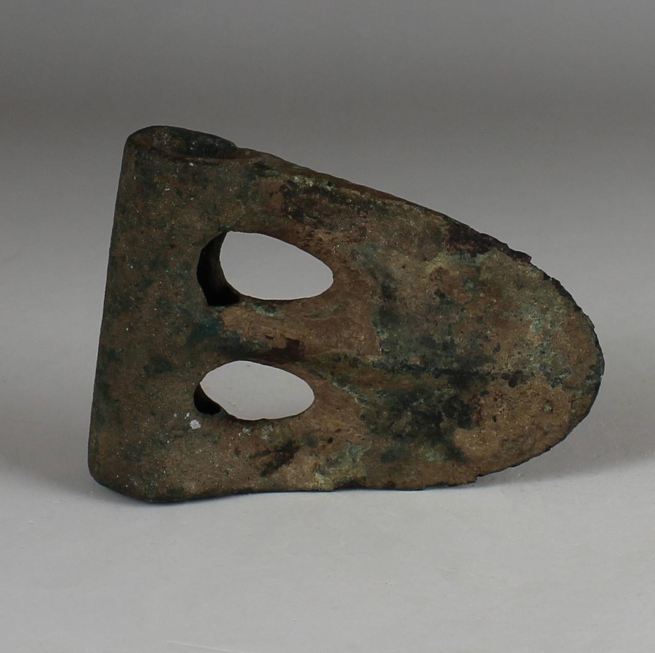ITEM: Duck-billed axe-head
MATERIAL: Bronze
CULTURE: Middle Bronze Age, Canaanite
PERIOD: 2200 – 1750 B.C
DIMENSIONS: 61 mm x 82 mm
CONDITION: Good condition
PROVENANCE: Ex French private collection, acquired between 1970 – 1990
PARALLEL: MIRON, E.,