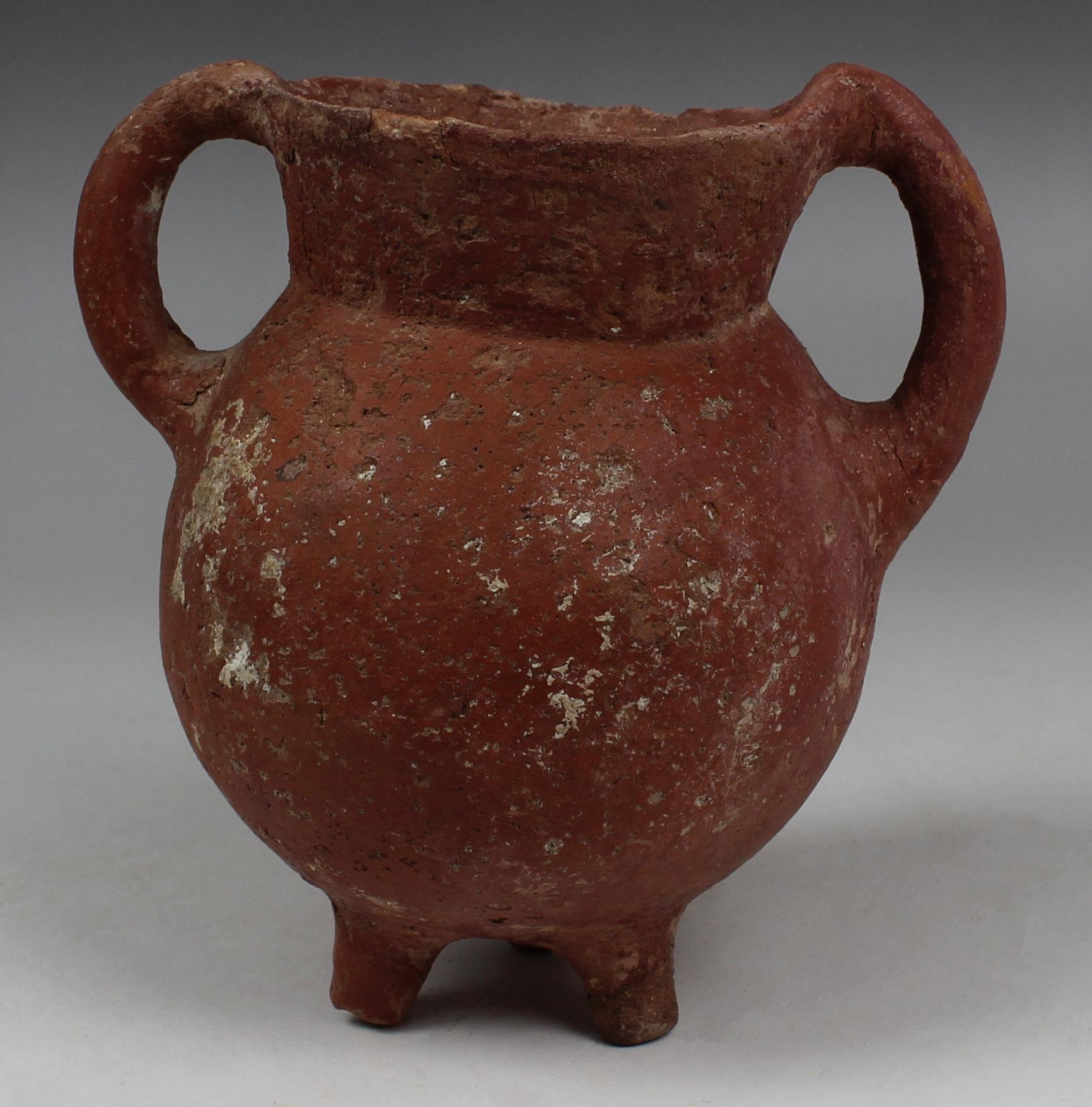 ITEM: Tripod cooking pot
MATERIAL: Pottery
CULTURE: Bronze Age, Cypriot
PERIOD: 1900 – 1800 B.C
DIMENSIONS: 130 mm x 128 mm
CONDITION: Good condition
PROVENANCE: Ex Emeritus collection (USA), collected from the 1950’s to the 1980’s by a