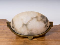 Bronze & Alabaster Art Deco Single Sconce - France 1930's