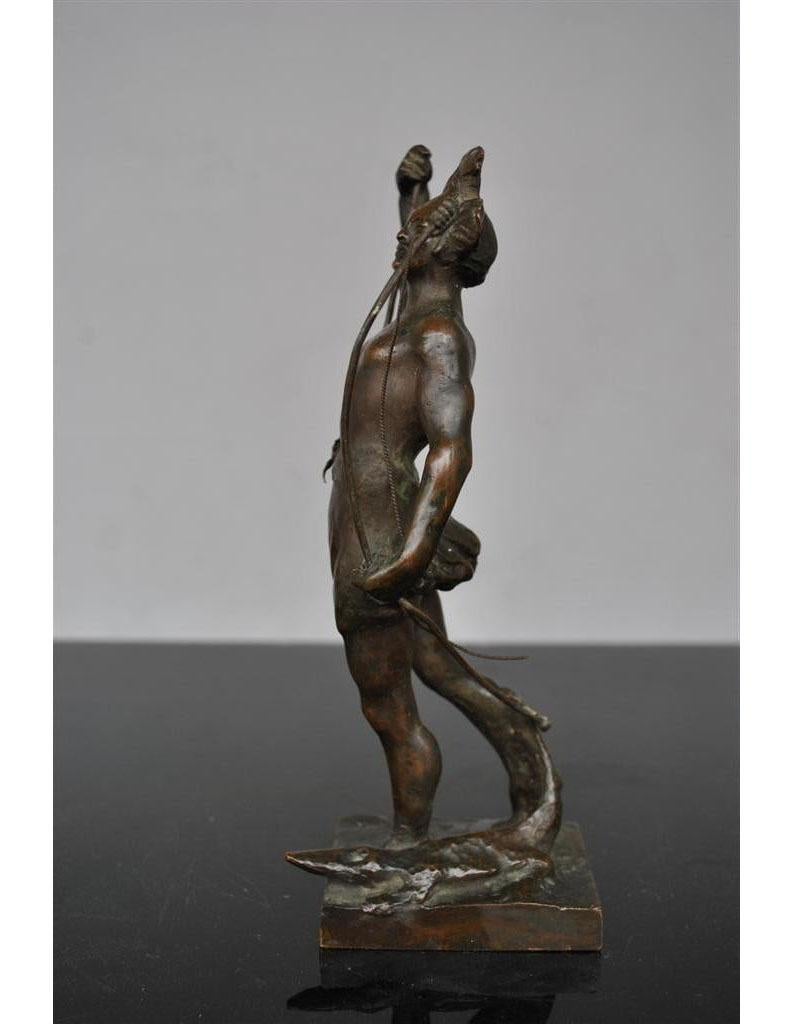 Peruviano Allegoria in bronzo delle Americhe firmata G. Varany in vendita