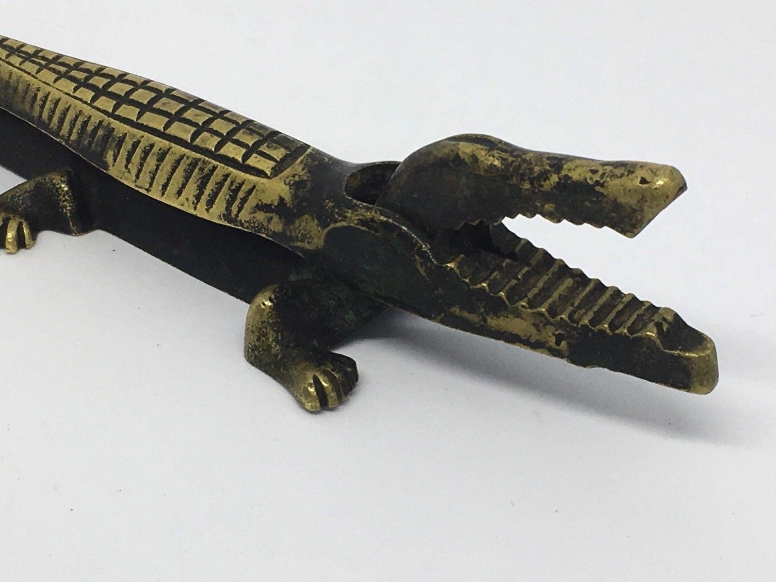 Classic early 1950s Austrian nutcracker in the form of an alligator. Nice addition to your room or just for your collection of Austrian bronze items. Found at an estate sale in Vienna, Austria.