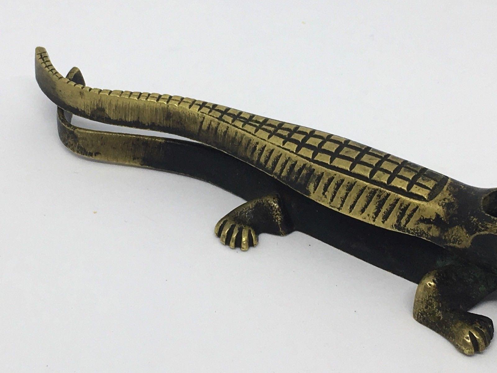 brass alligator nutcracker