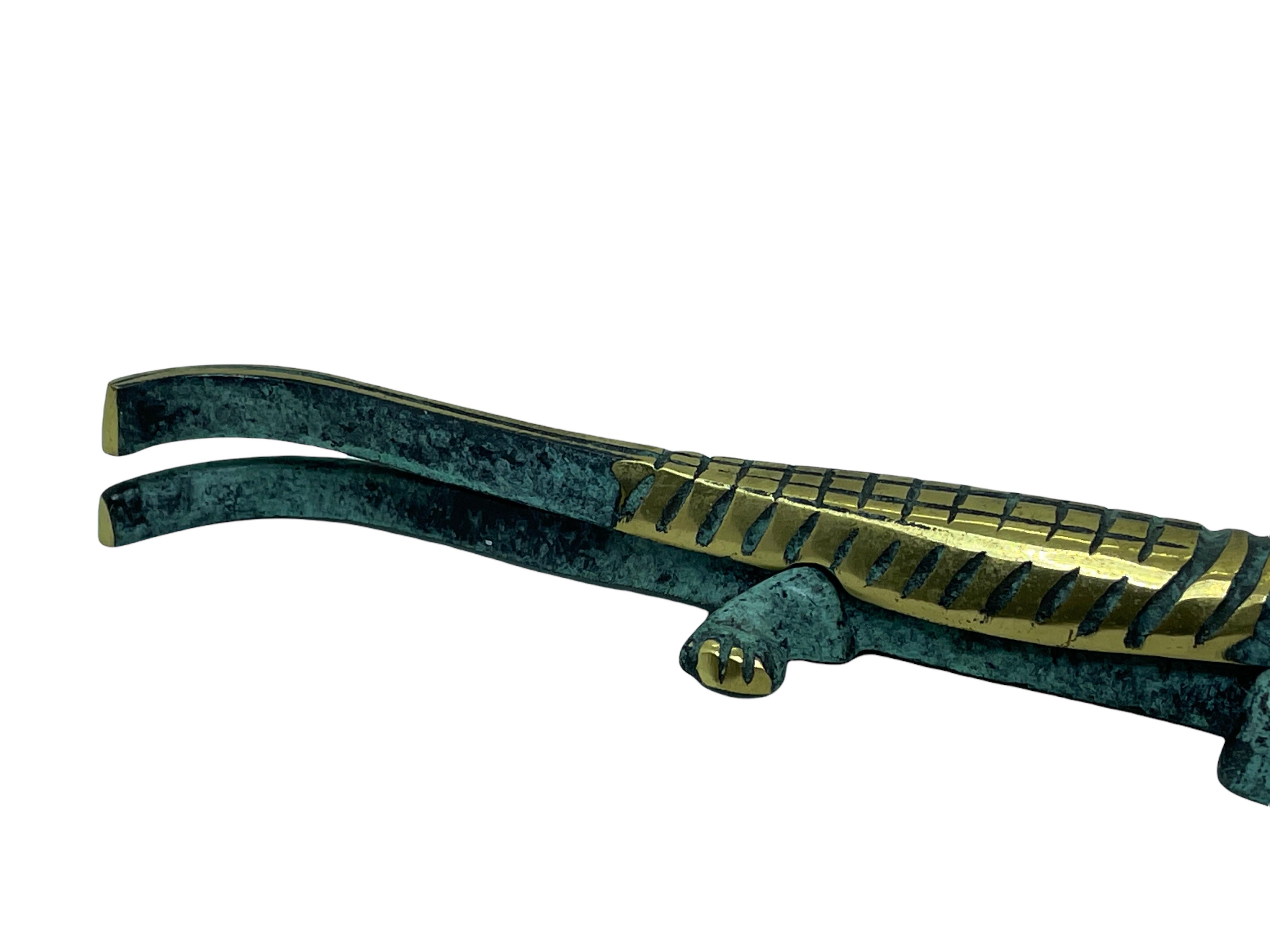Mid-Century Modern Bronze Alligator Nutcracker Vintage, Vienna Austria, 1950s Midcentury For Sale