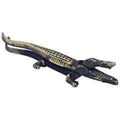 Bronze Alligator Nussknacker Vintage:: Wien Österreich:: 1950er Jahre Midcentury