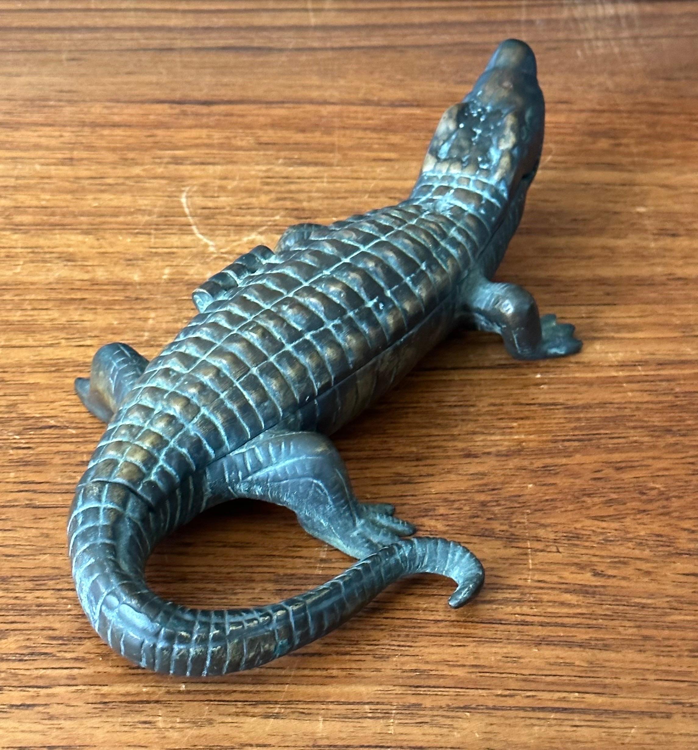 Bronze Alligator Sculpture / Box by Arthur Court For Sale 4