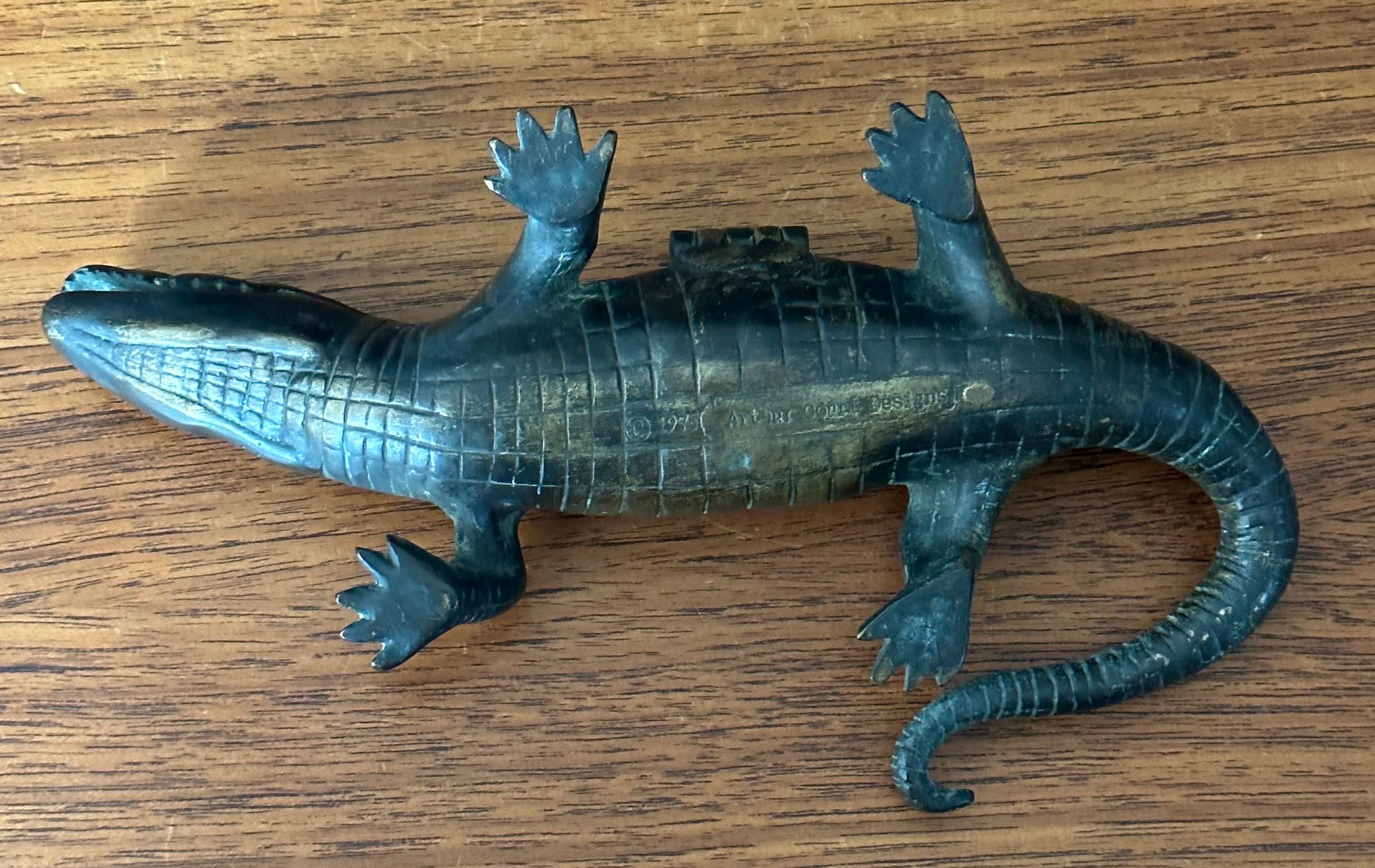 Bronze Alligator Sculpture / Box by Arthur Court For Sale 9