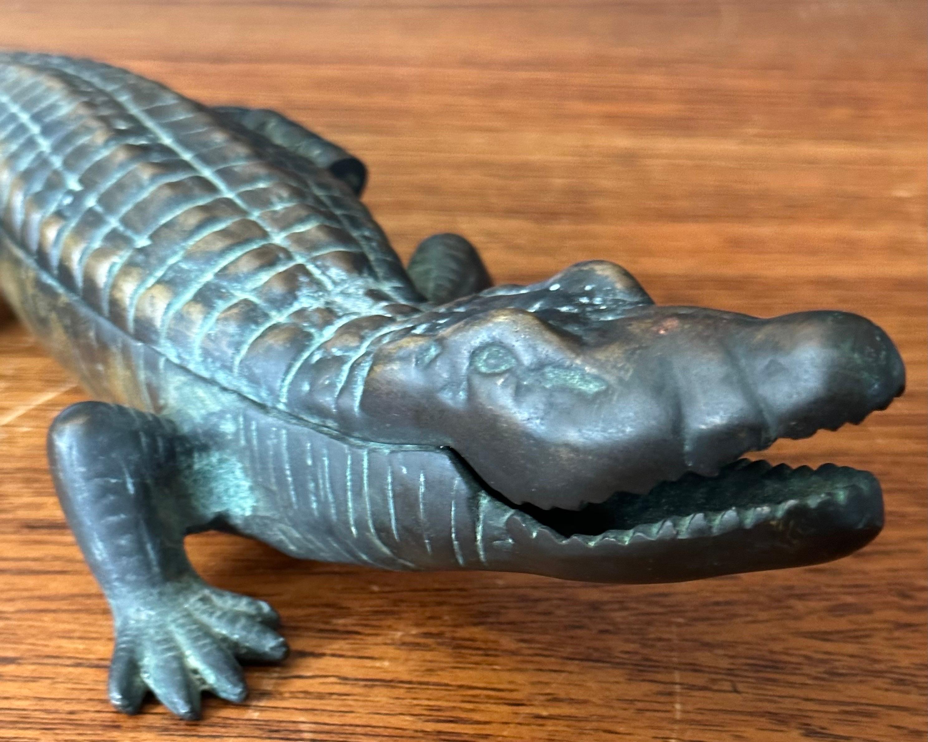 Bronze Alligator Sculpture / Box by Arthur Court For Sale 2