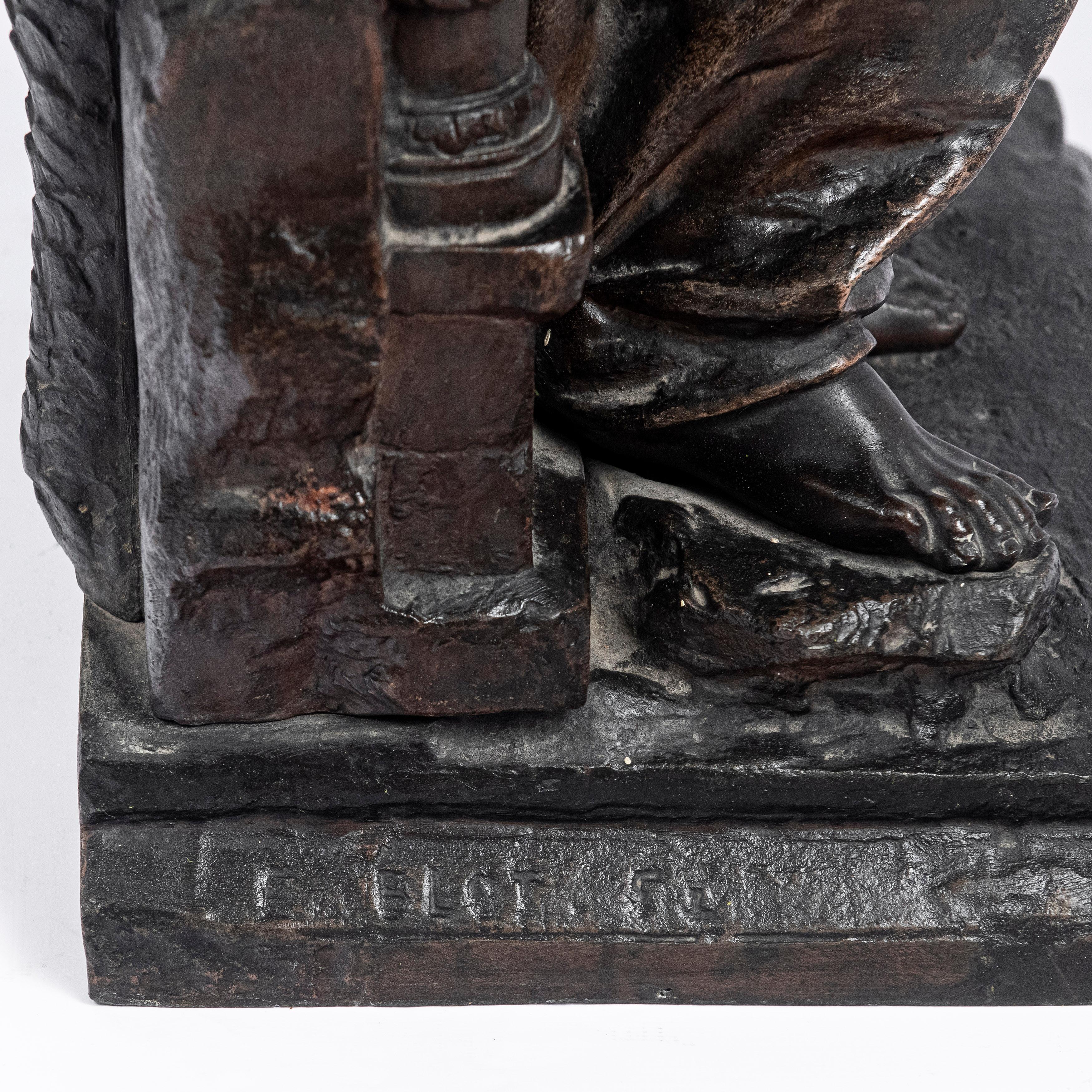 Bronze-Alloy-Skulptur, signiert E. Blot, Frankreich, spätes 19. Jahrhundert im Zustand „Gut“ im Angebot in Buenos Aires, Buenos Aires