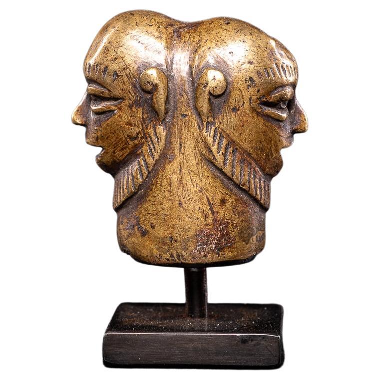 Bronze Alloy Staff Finial mit Janiform-Köpfen, Tiv-Volkes, Nigeria, Kunstkammer